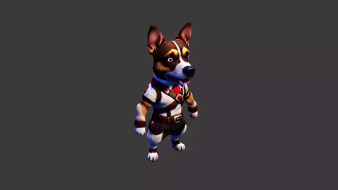 Dog Man Low-poly 3D model