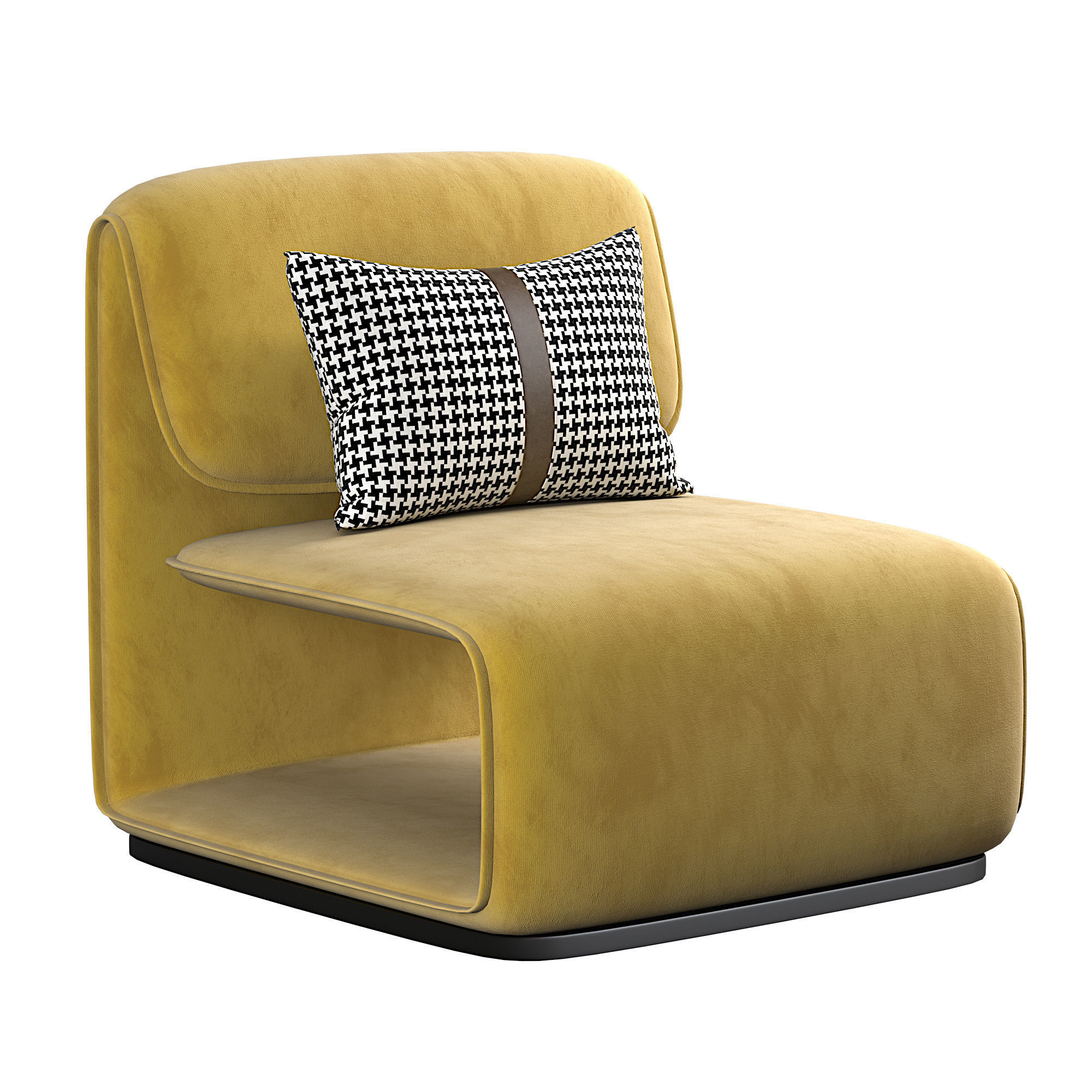 Scandinavian Modern Simple sofa Chair 3D model_4