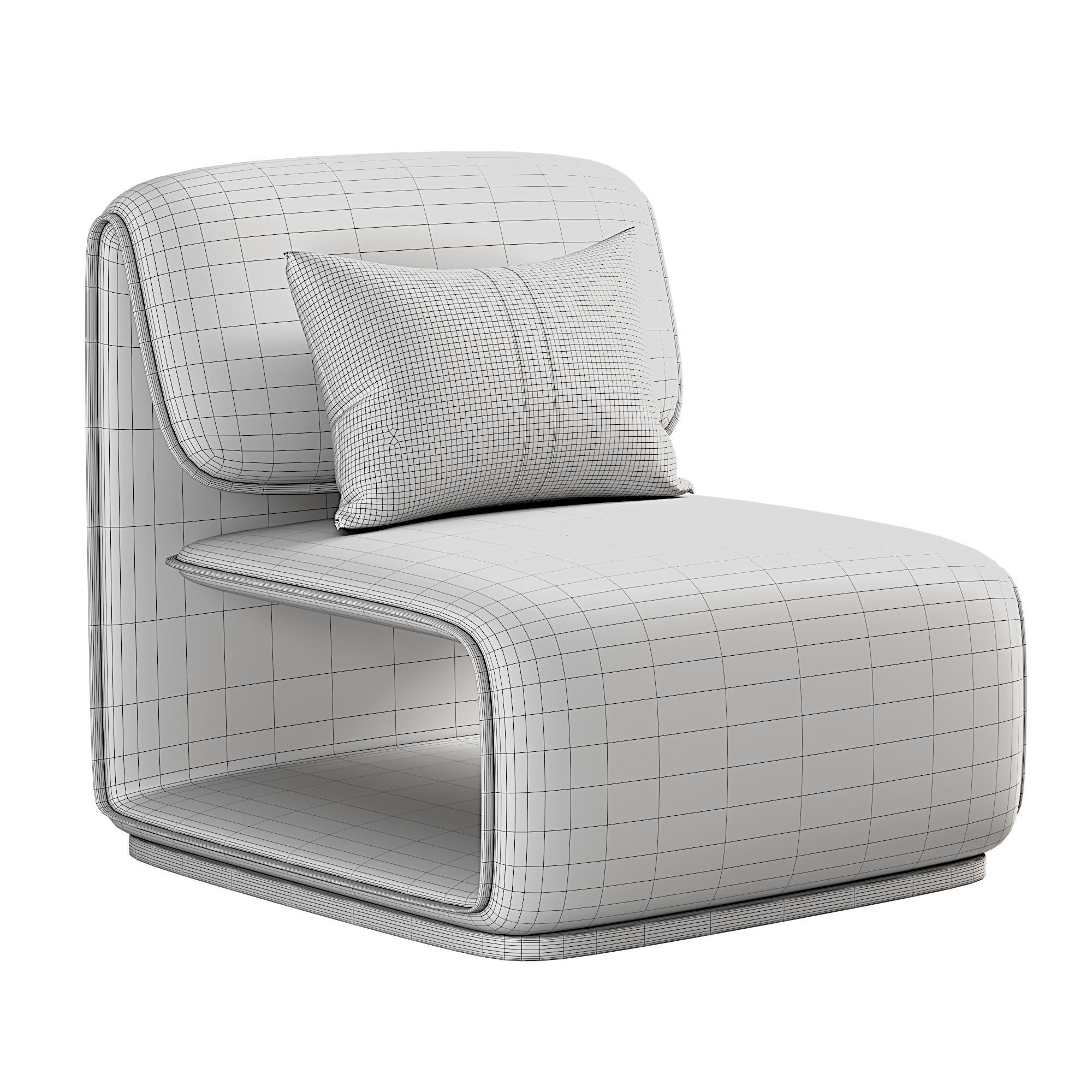 Scandinavian Modern Simple sofa Chair 3D model_6