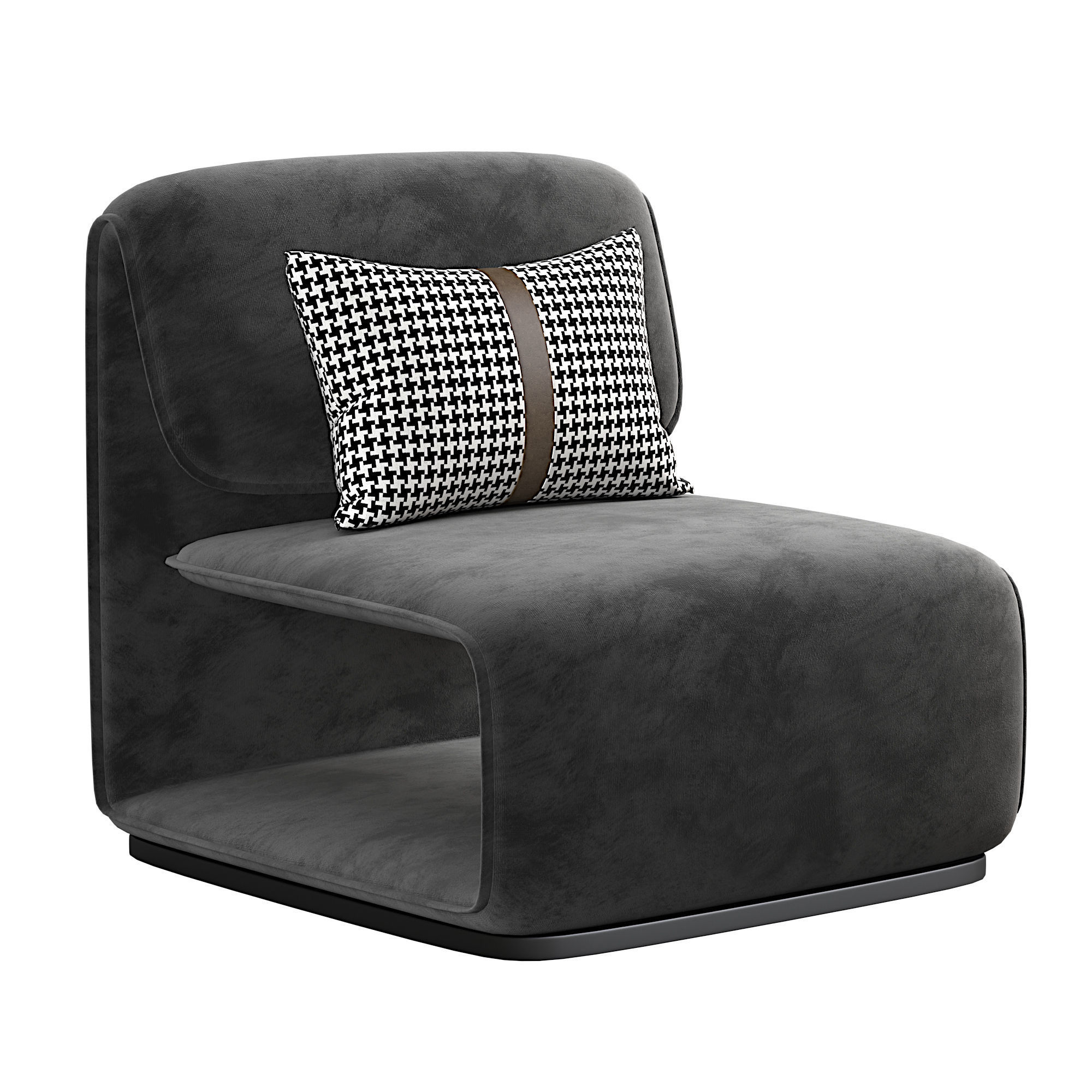 Scandinavian Modern Simple sofa Chair 3D model_3