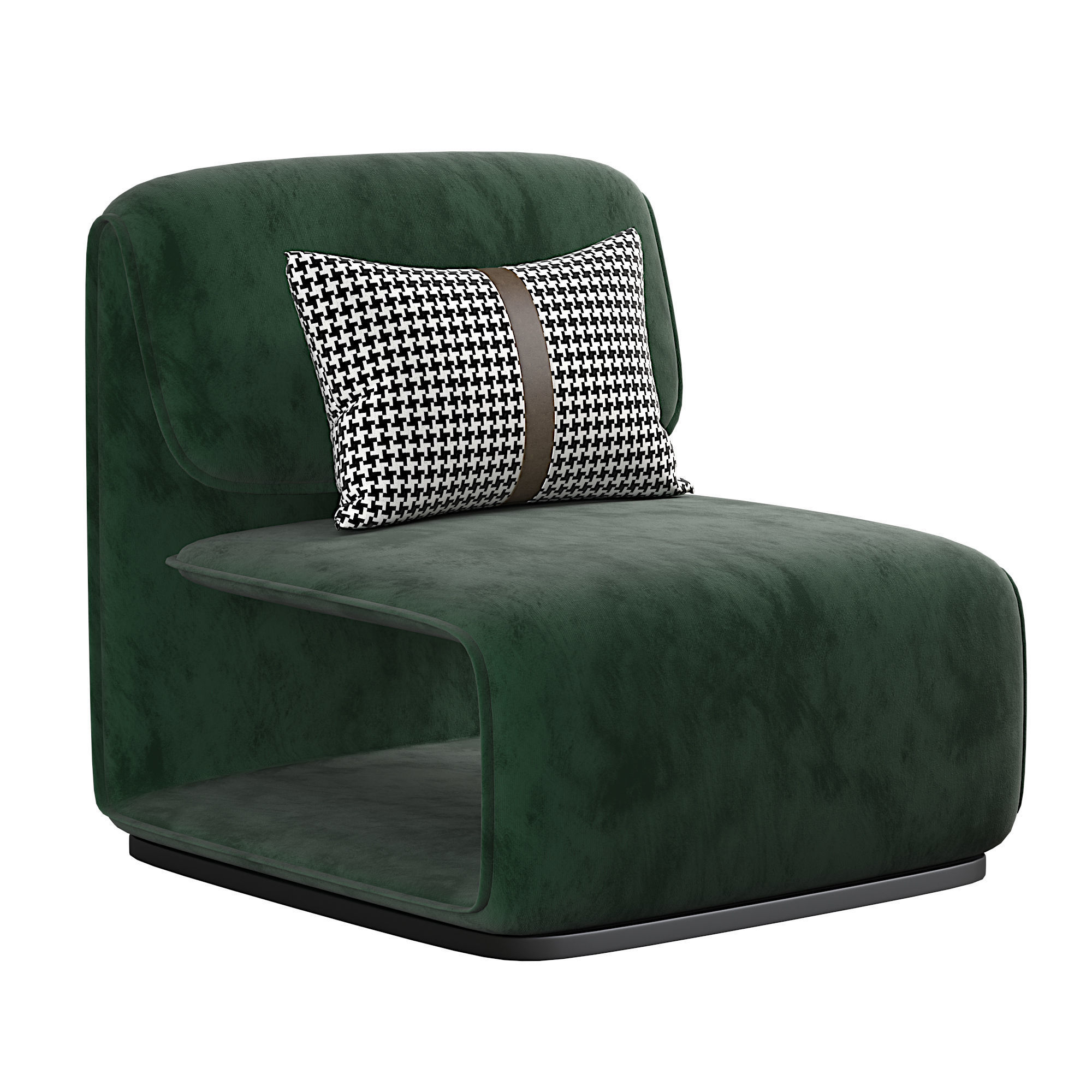 Scandinavian Modern Simple sofa Chair 3D model_5