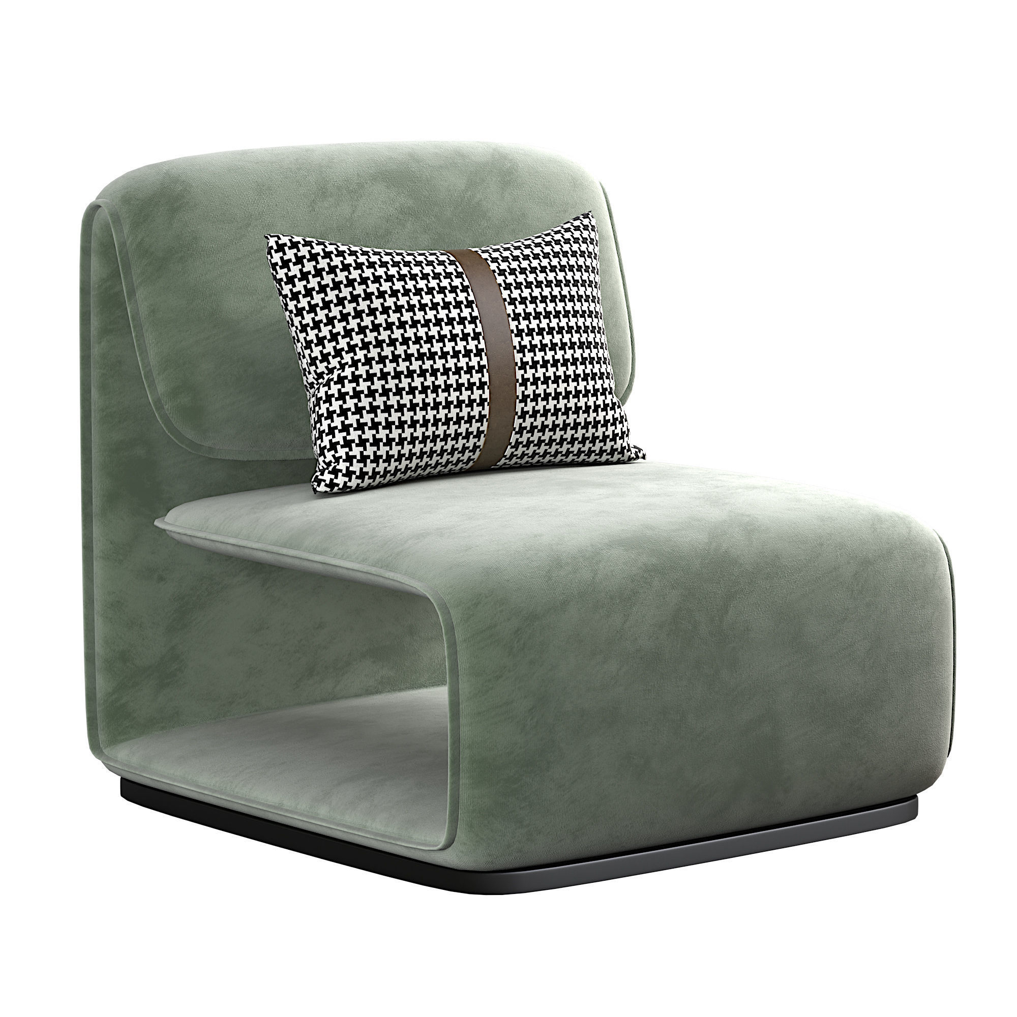 Scandinavian Modern Simple sofa Chair 3D model_2