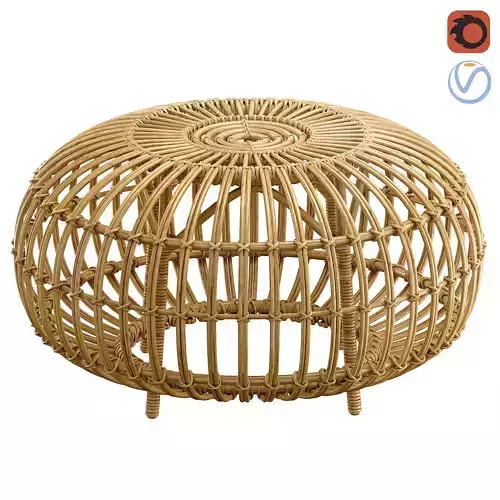 Pouf en rotin OTTOMAN de Sika Design 3D model