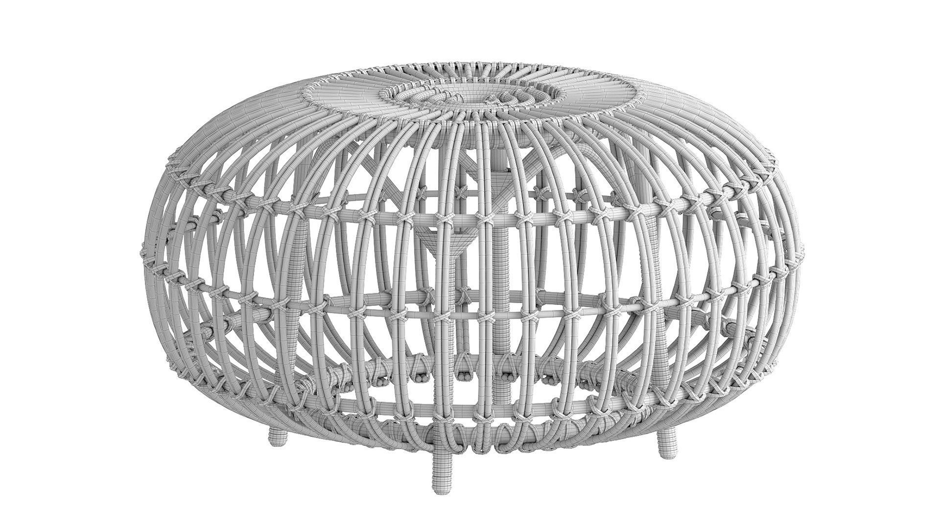 Pouf en rotin OTTOMAN de Sika Design 3D model_9