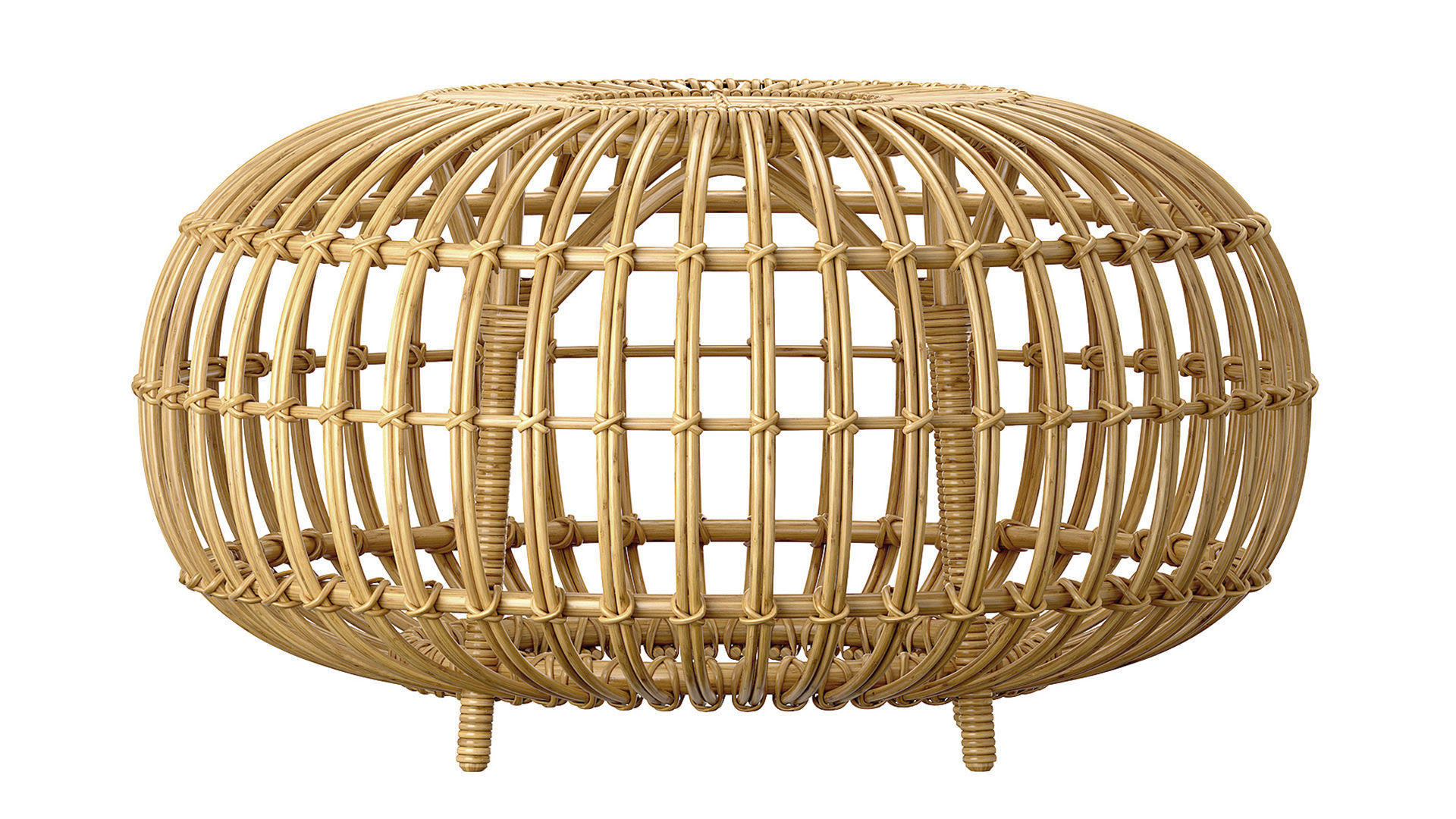 Pouf en rotin OTTOMAN de Sika Design 3D model_2