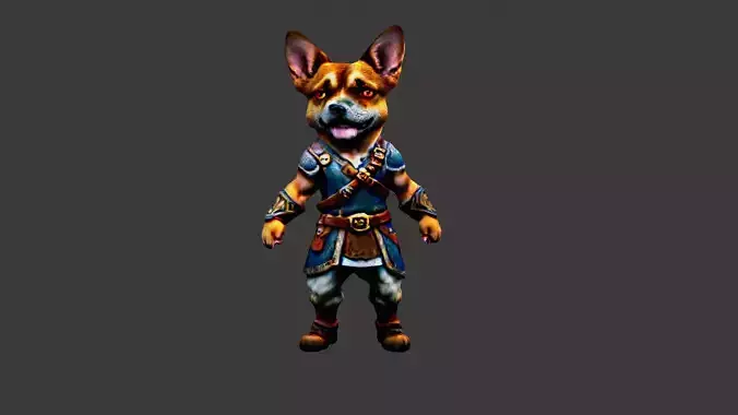 DogMan Low-poly 3D model