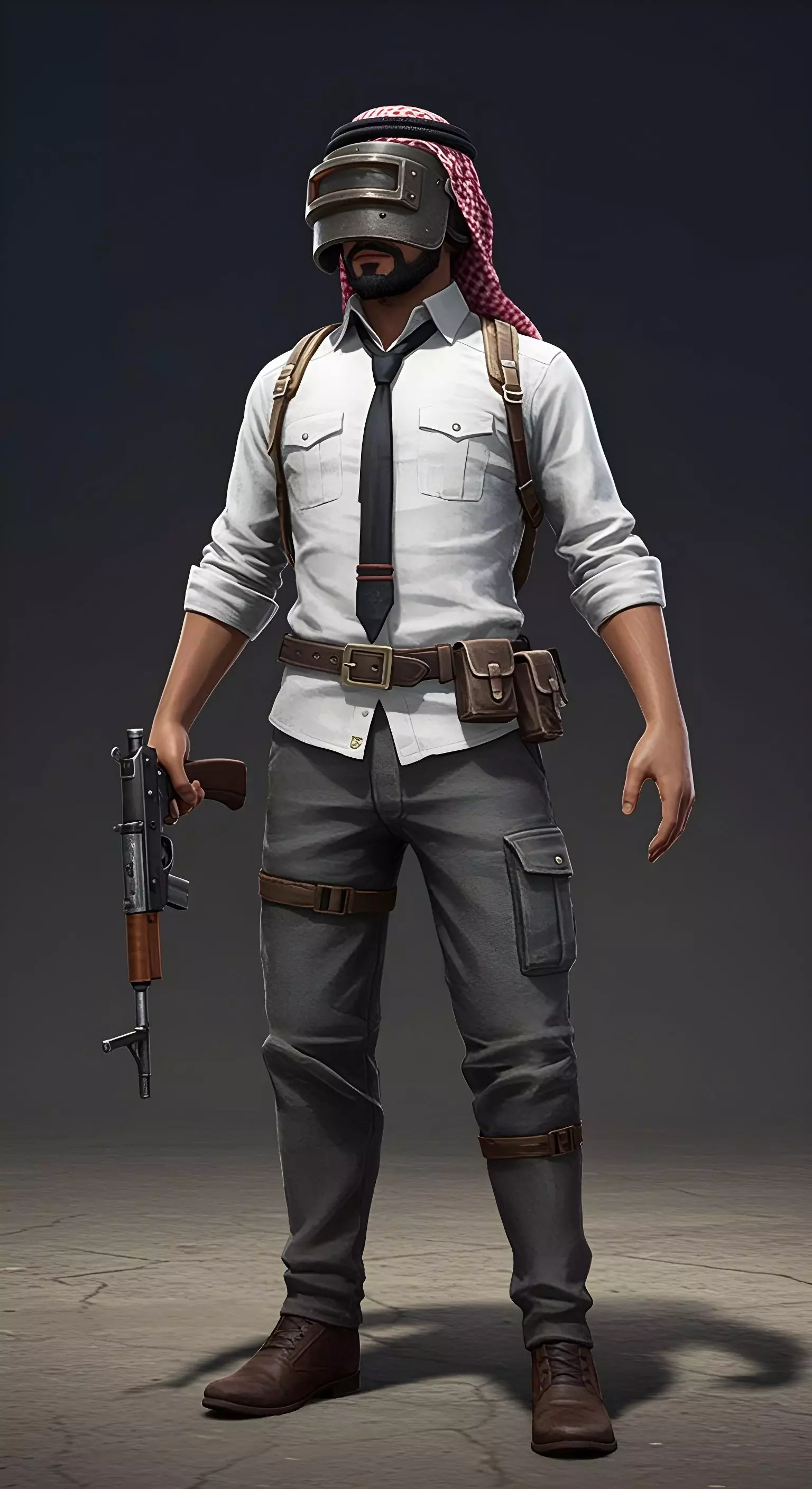 Arab Pubg Character animated 3D model_0