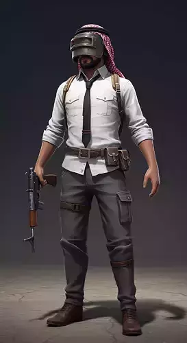 Arab Pubg Character animated 3D model