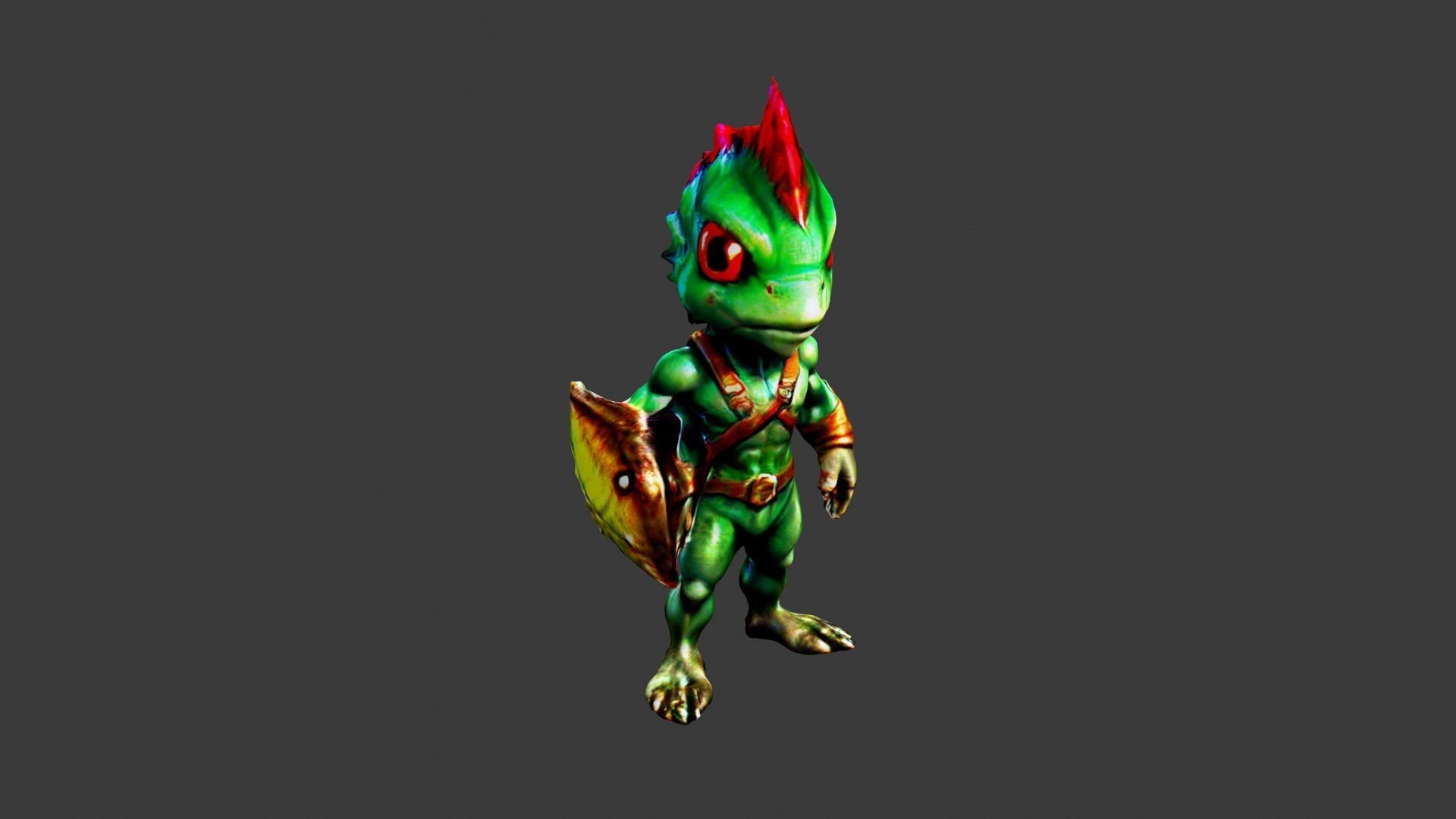 Iguana Man Low-poly 3D model_1