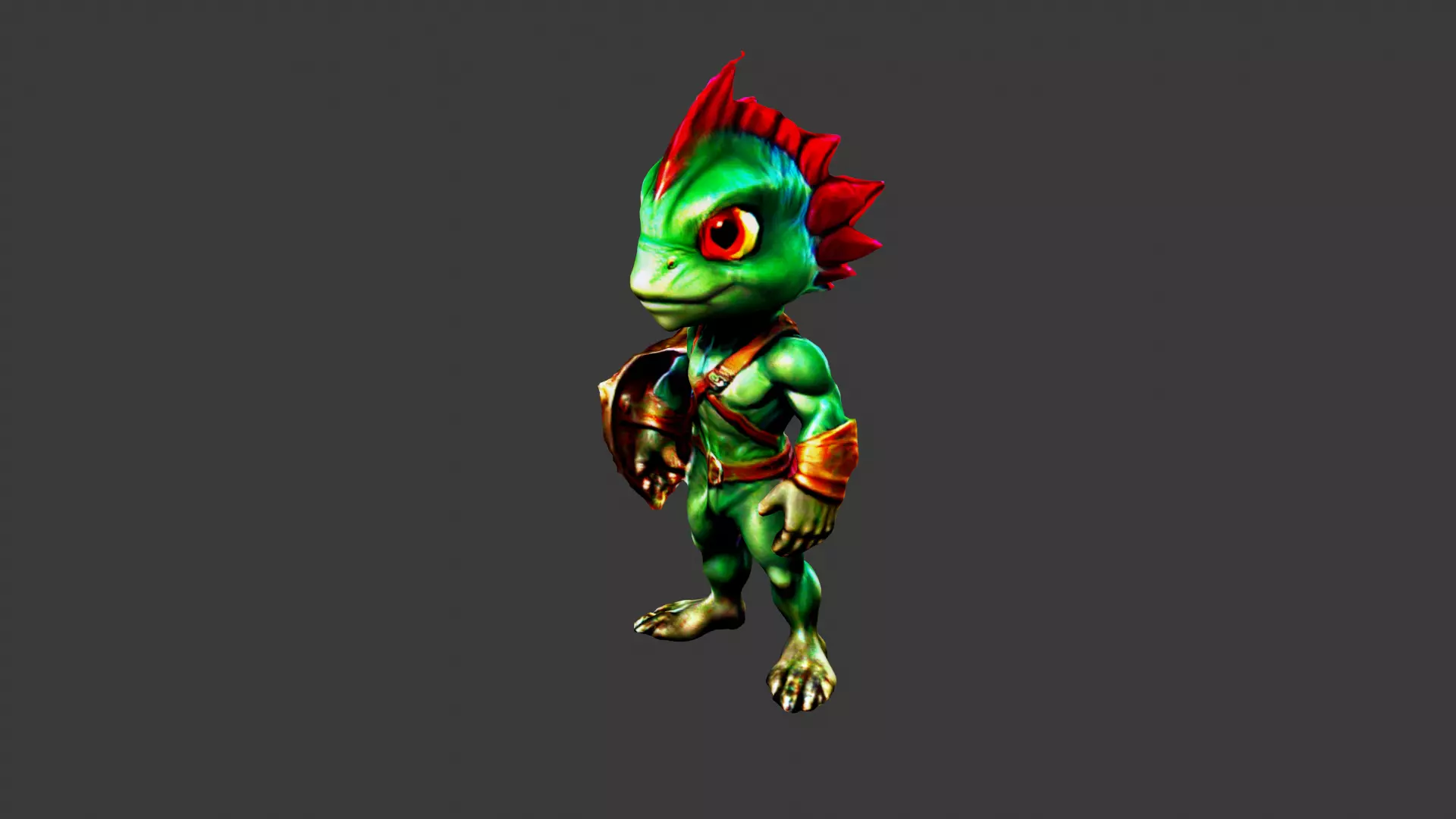Iguana Man Low-poly 3D model_0