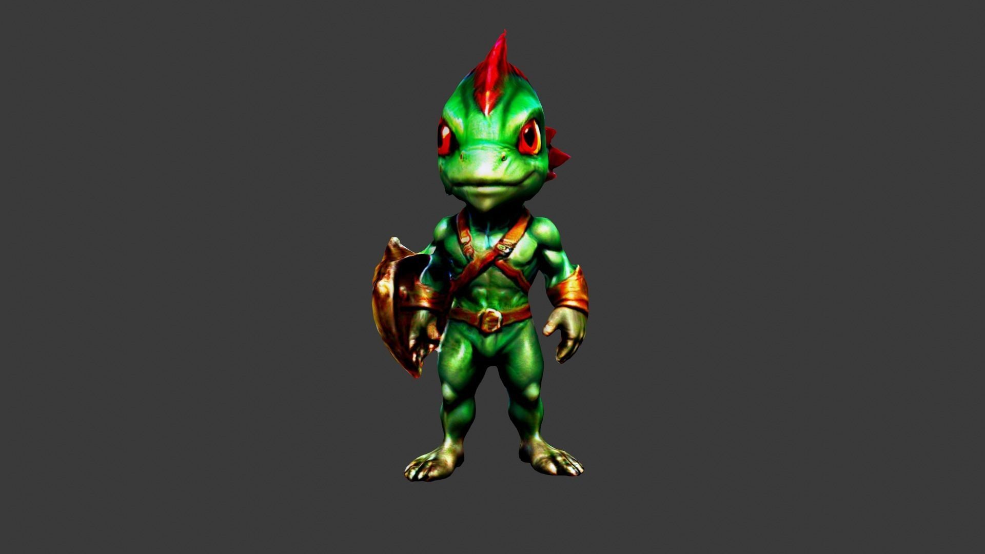Iguana Man Low-poly 3D model_2