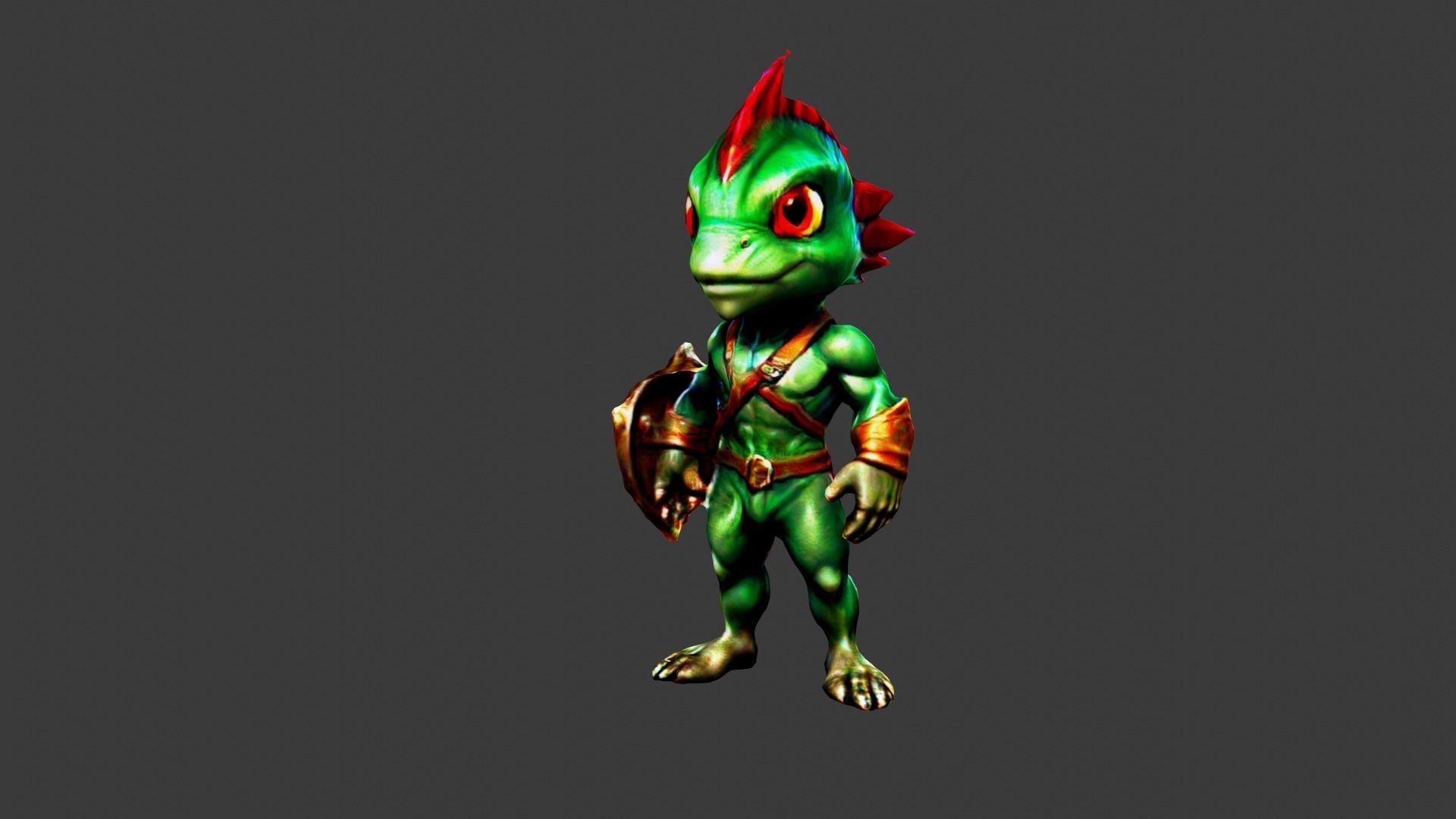 Iguana Man Low-poly 3D model_3