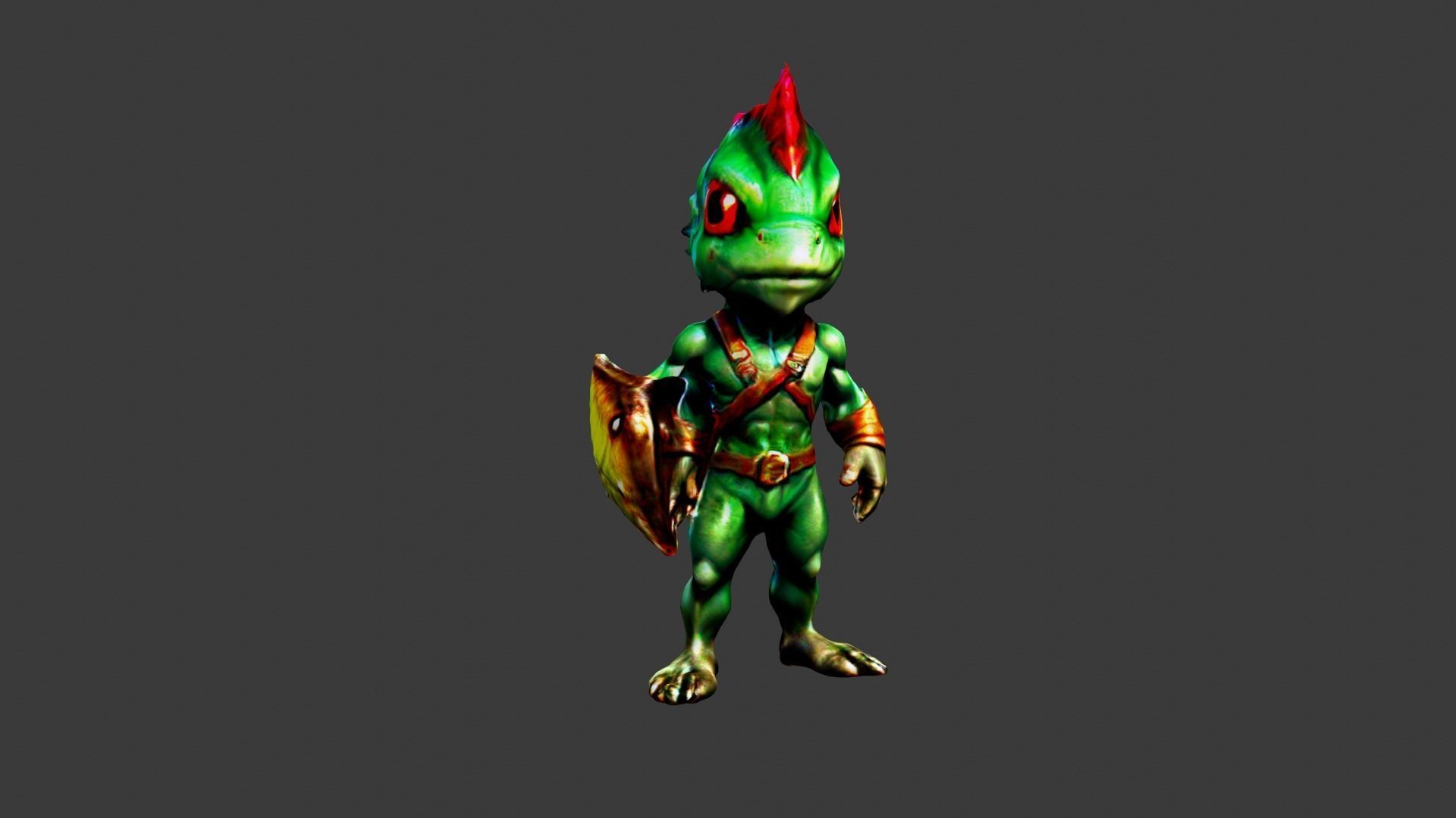 Iguana Man Low-poly 3D model_4