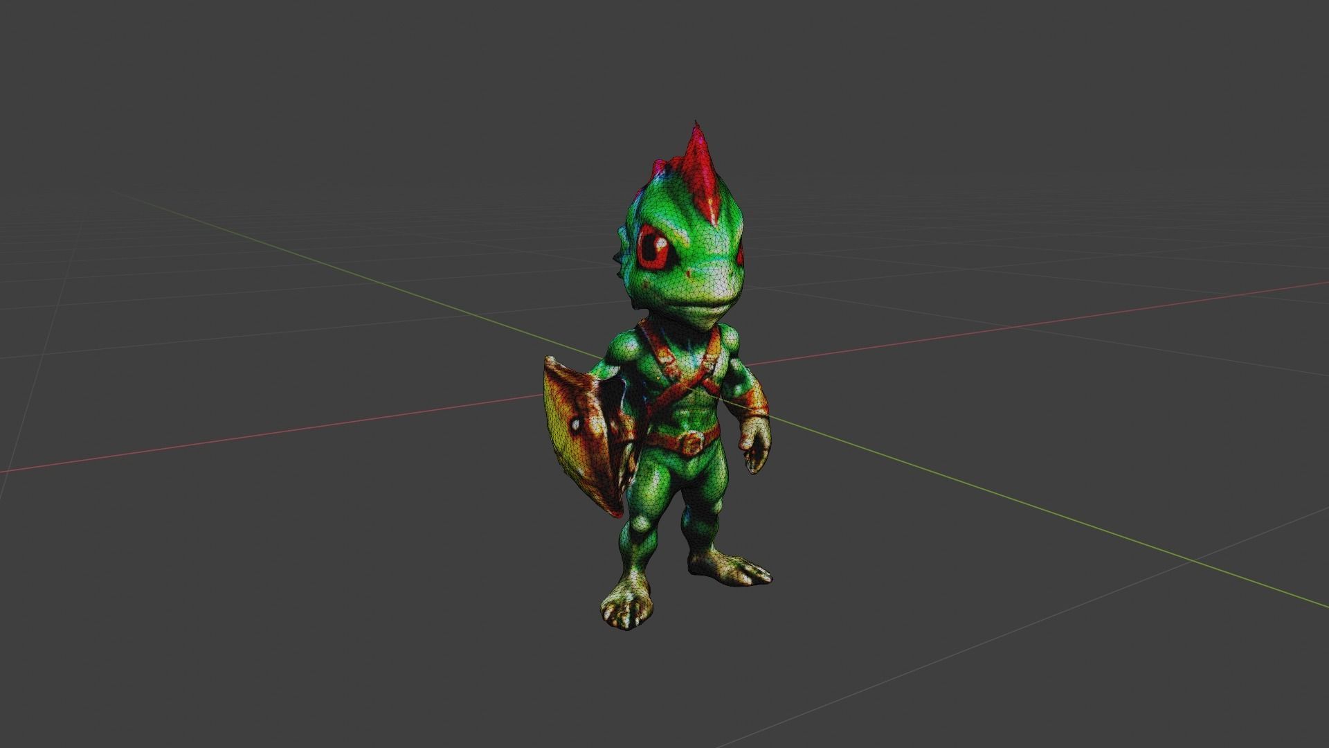 Iguana Man Low-poly 3D model_7