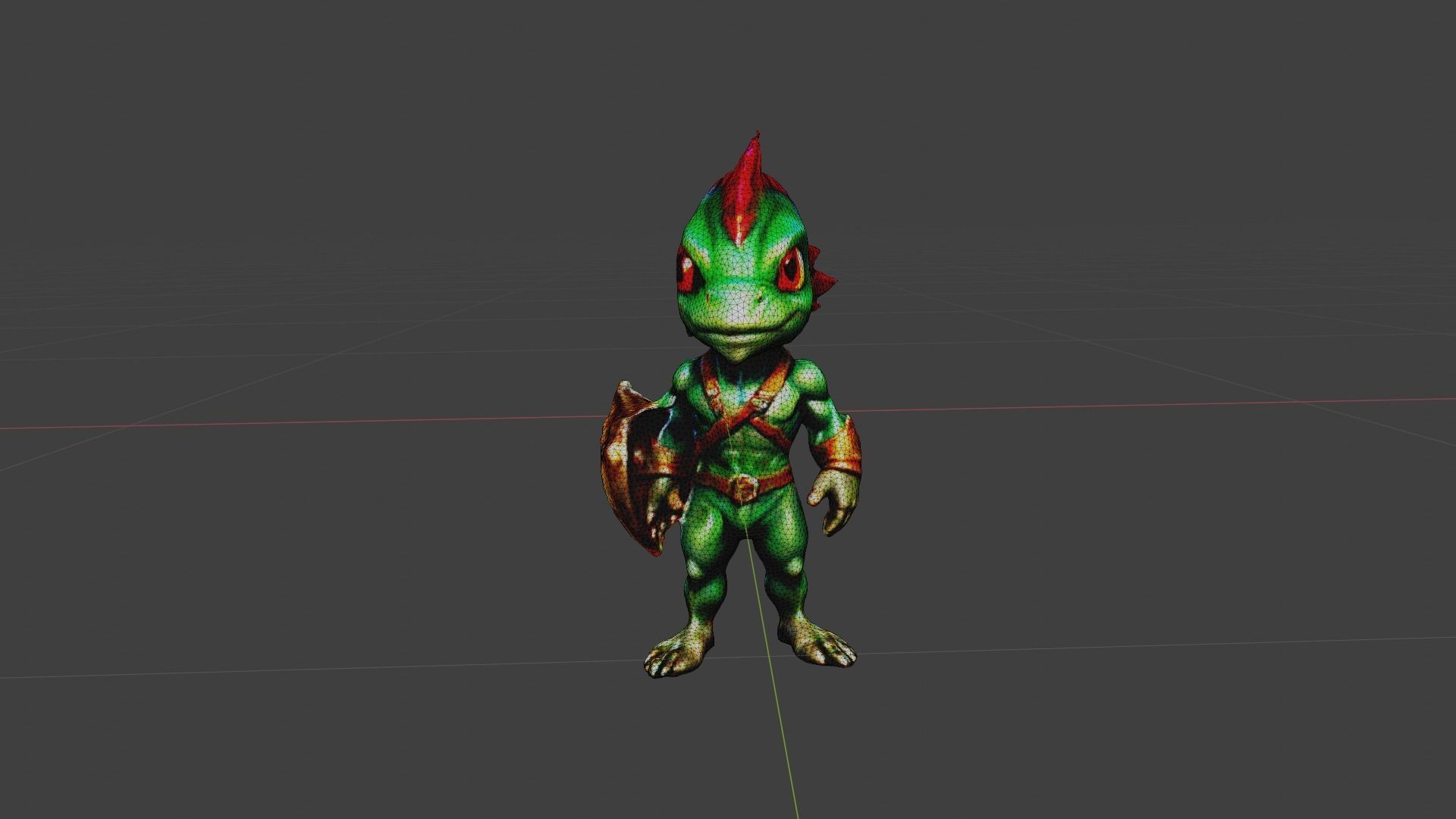 Iguana Man Low-poly 3D model_6