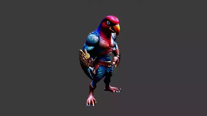 Birdman Low-poly 3D model