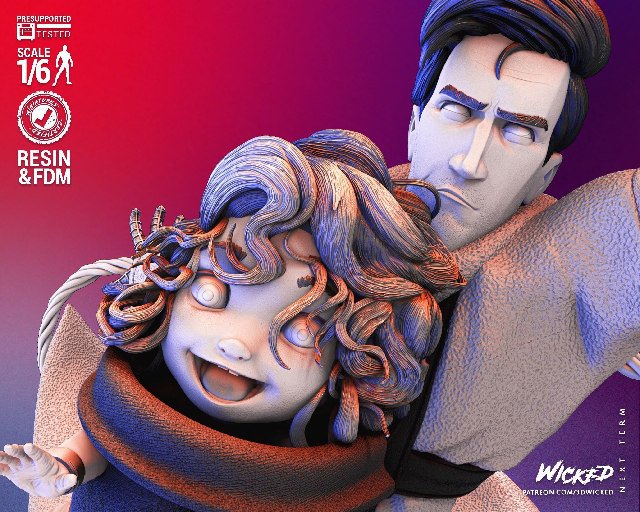 Peter B Parker and Mayday Sculpture Tested for 3D printing 3D print model_29