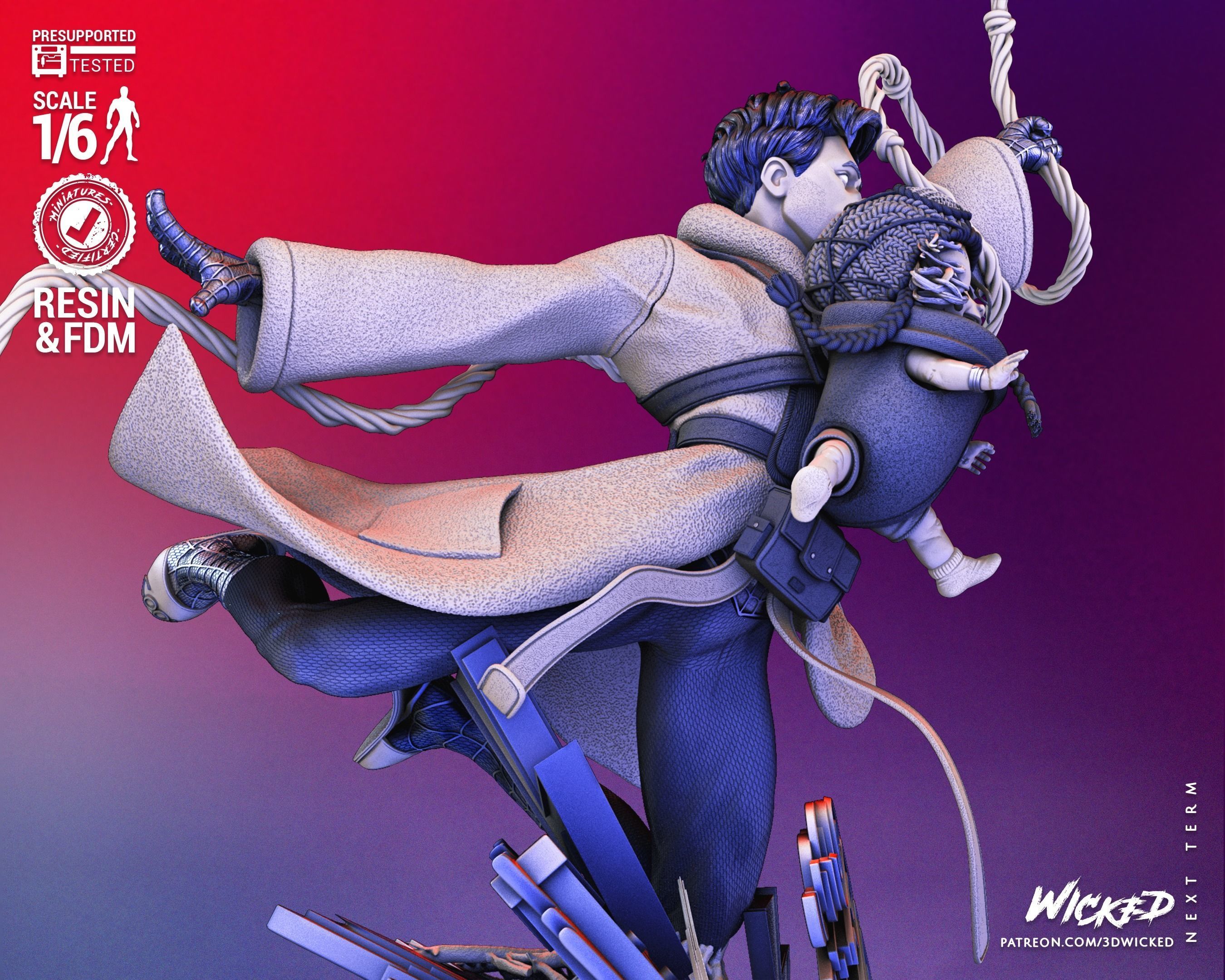 Peter B Parker and Mayday Sculpture Tested for 3D printing 3D print model_57