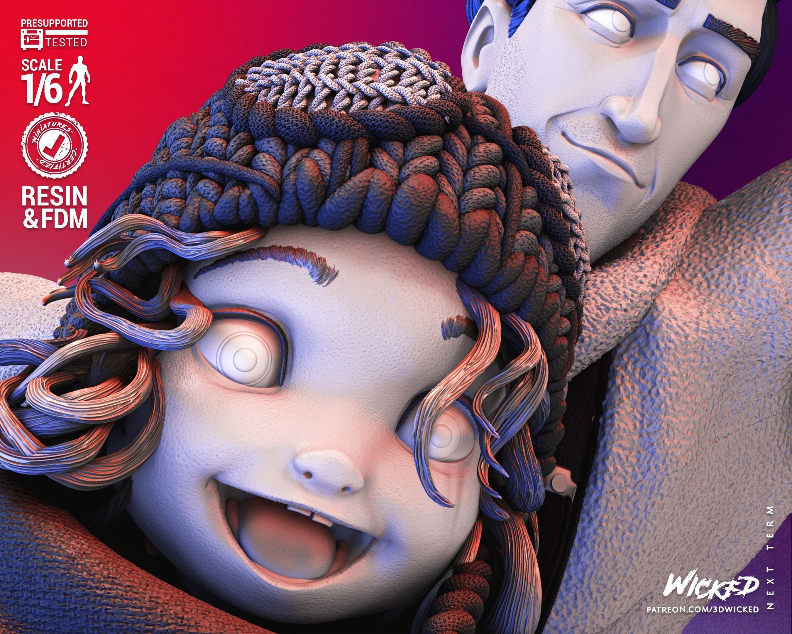 Peter B Parker and Mayday Sculpture Tested for 3D printing 3D print model_52