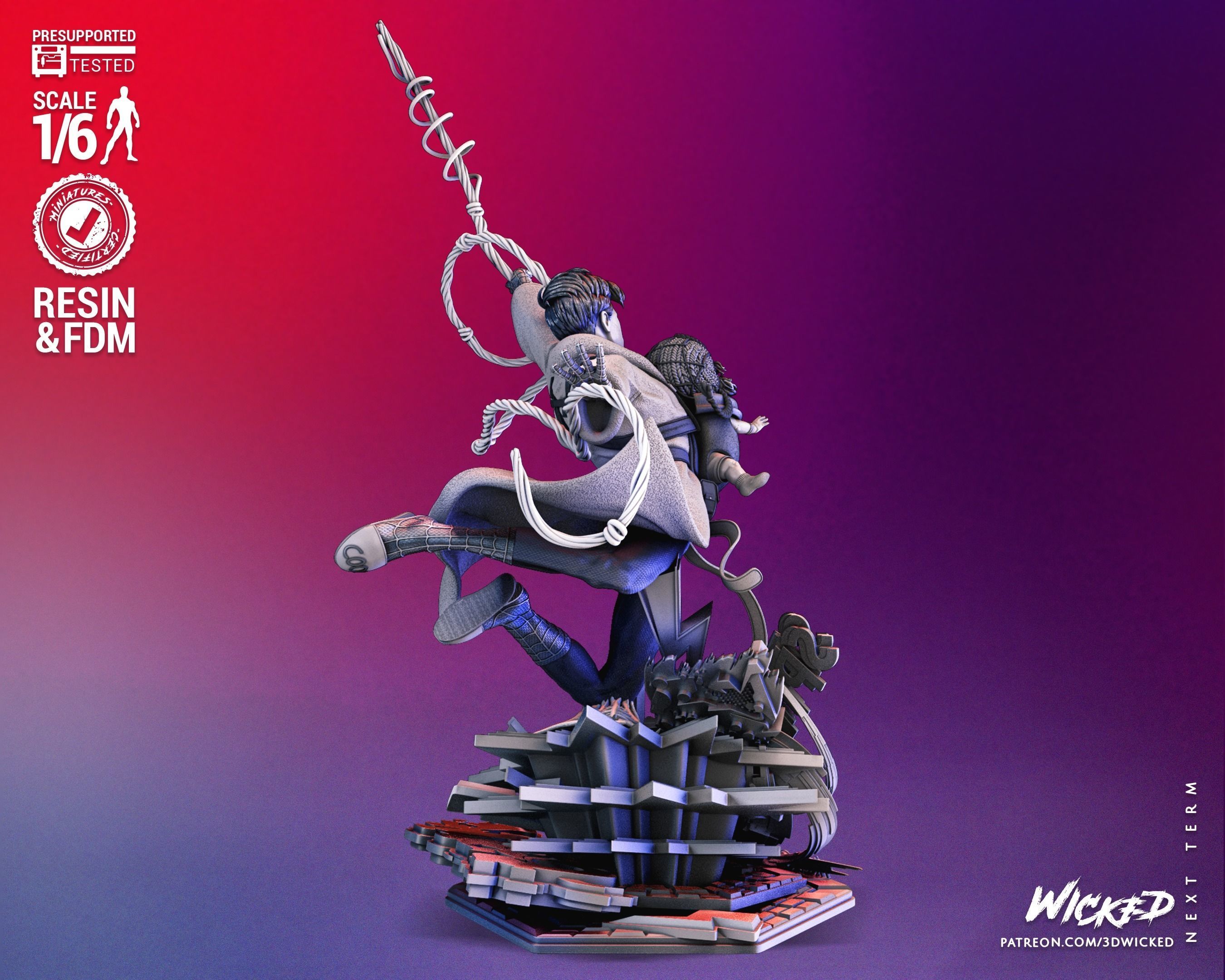 Peter B Parker and Mayday Sculpture Tested for 3D printing 3D print model_21