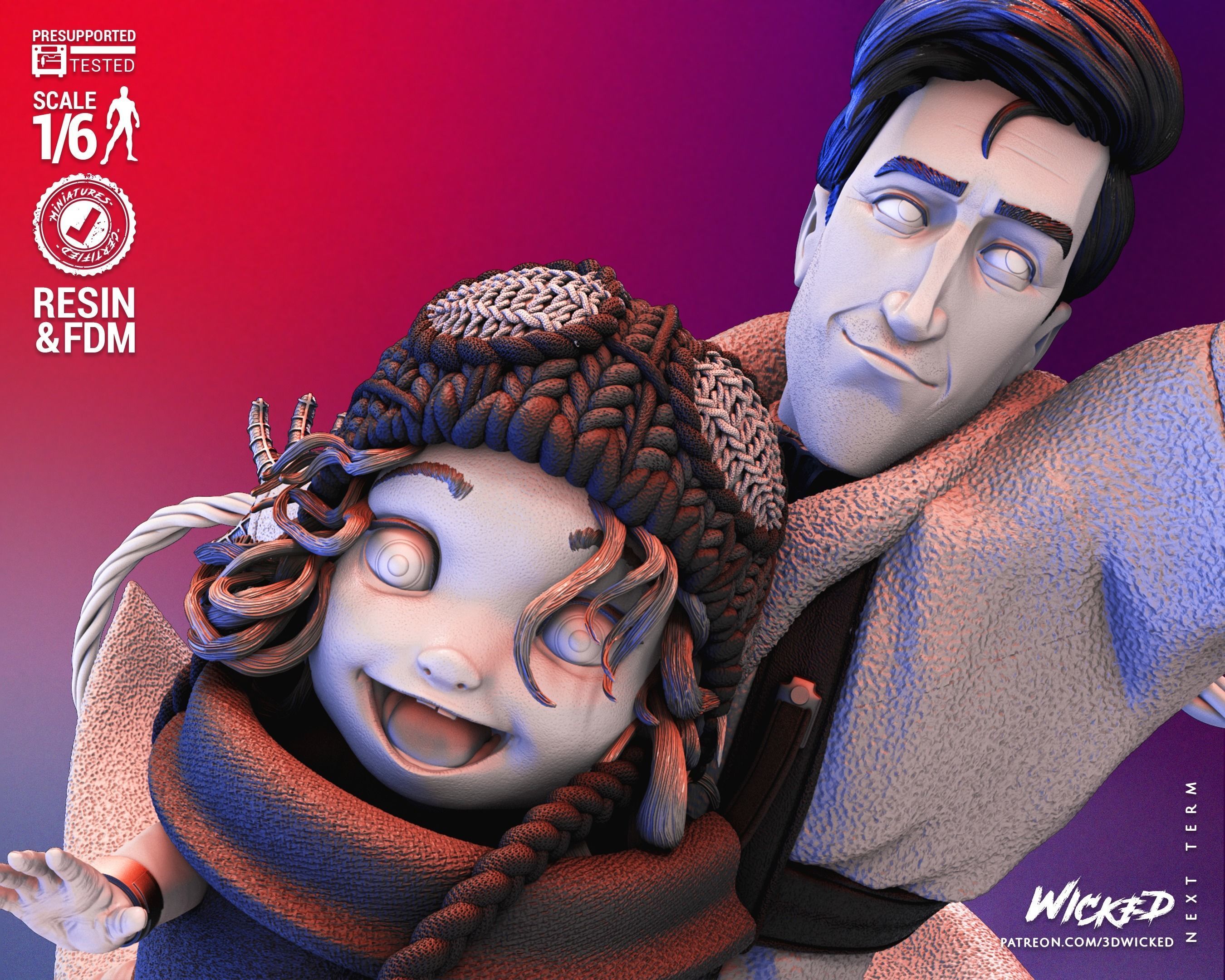 Peter B Parker and Mayday Sculpture Tested for 3D printing 3D print model_15