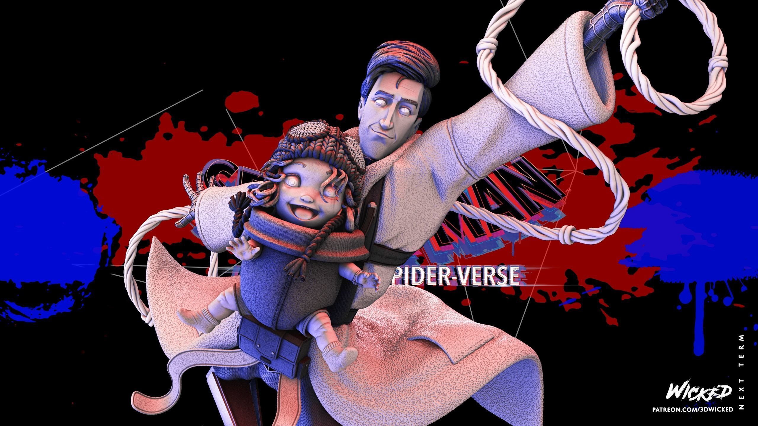 Peter B Parker and Mayday Sculpture Tested for 3D printing 3D print model_38