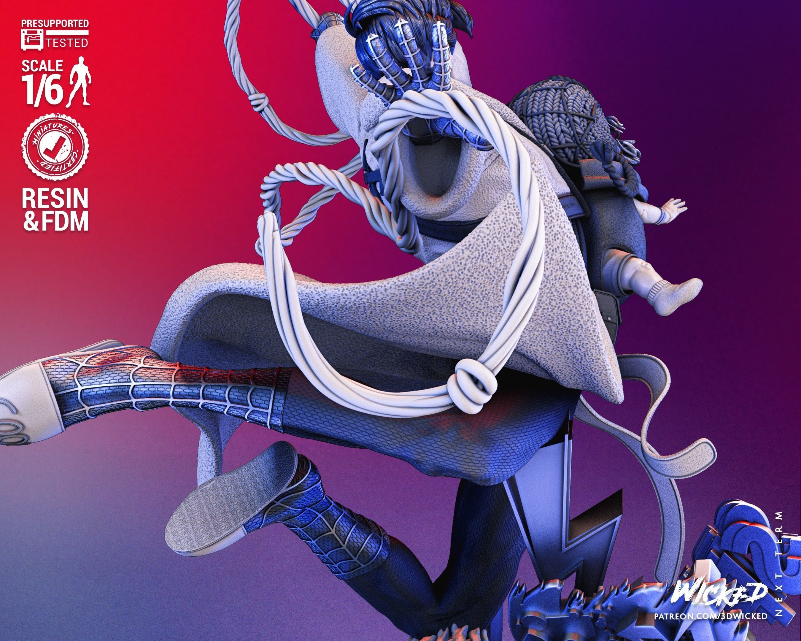 Peter B Parker and Mayday Sculpture Tested for 3D printing 3D print model_24