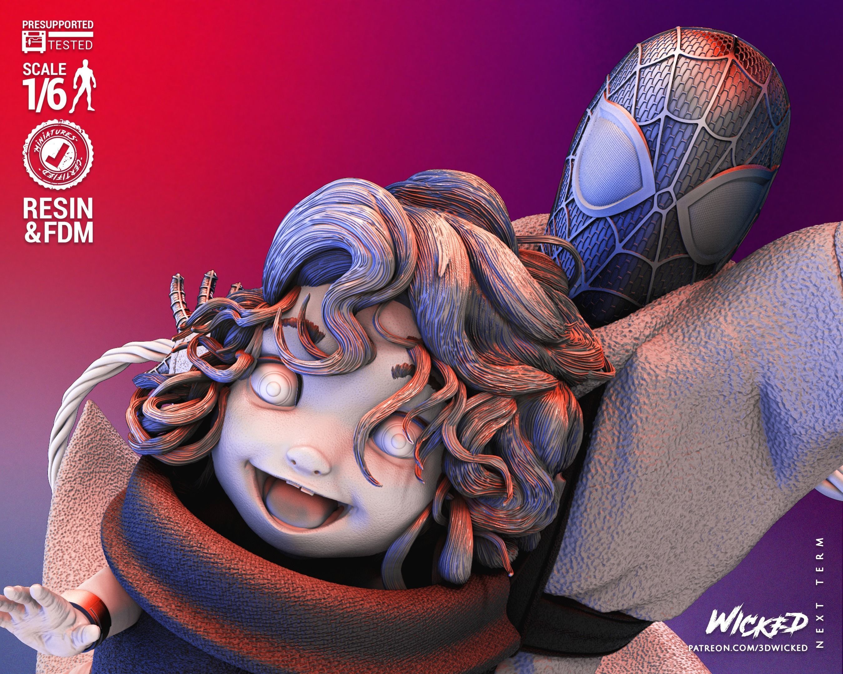 Peter B Parker and Mayday Sculpture Tested for 3D printing 3D print model_43