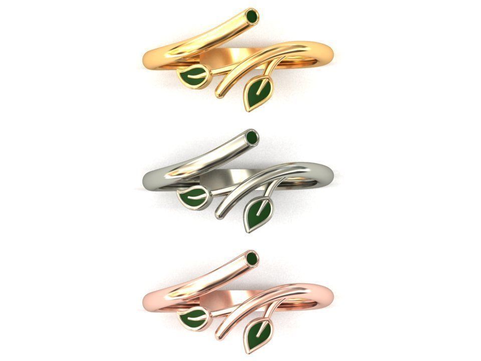 LeafRing 3D print model_10