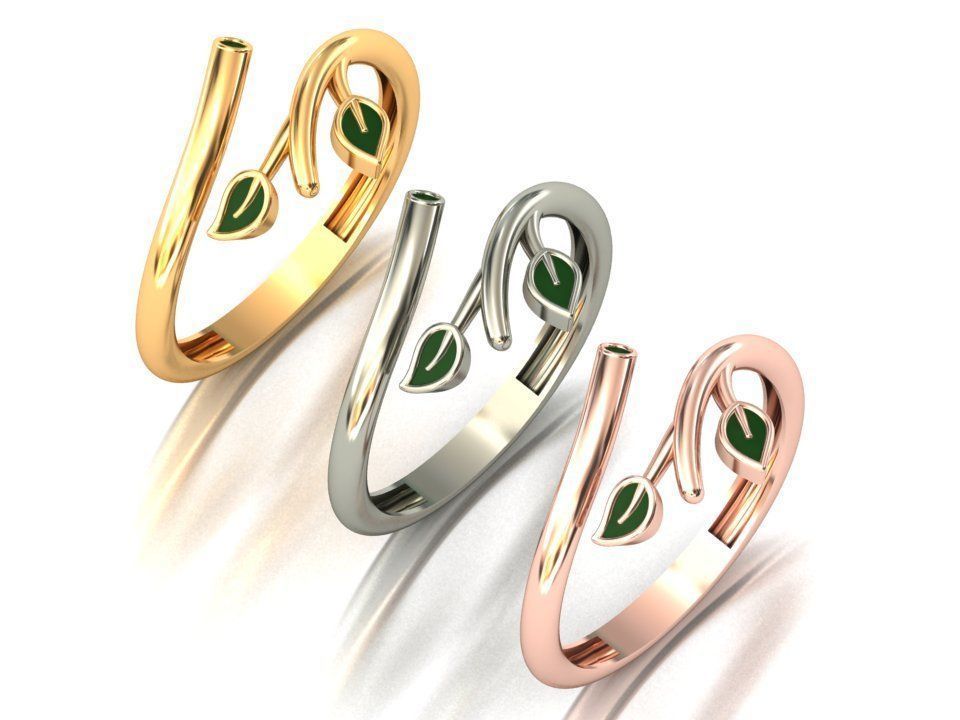 LeafRing 3D print model_2