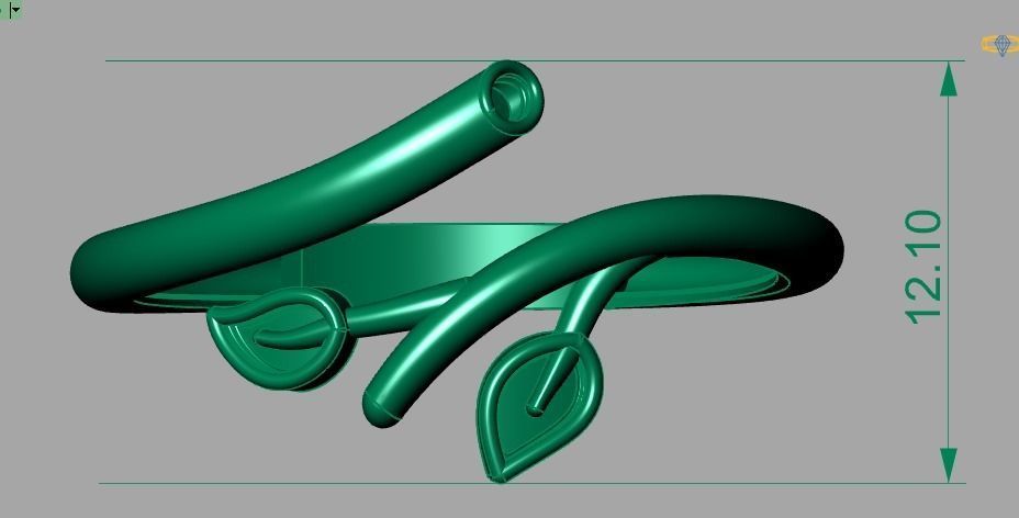 LeafRing 3D print model_11