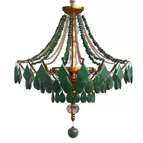 Green Quartz Chandelier Lamp by Aver