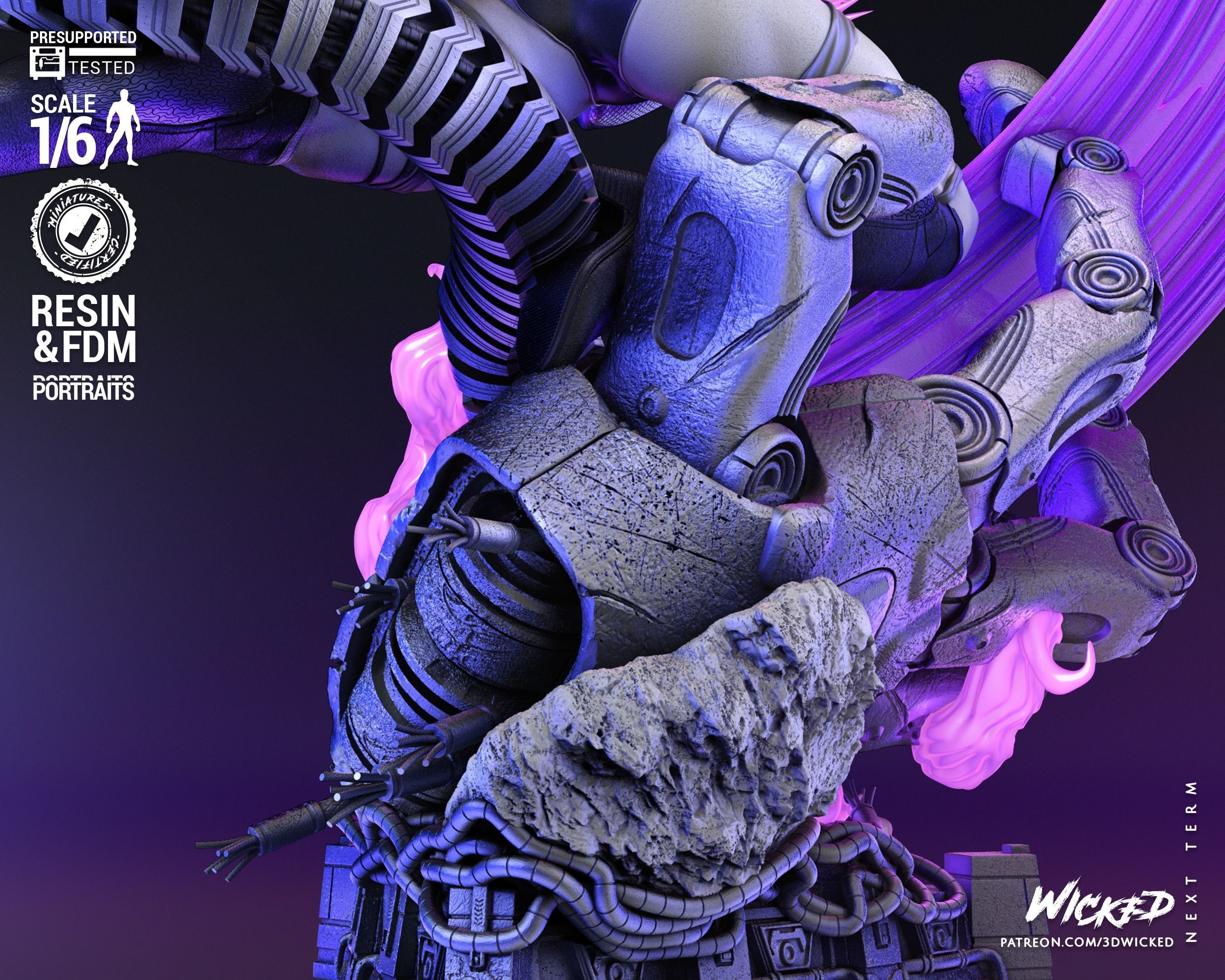 Wicked Marvel Psylocke Sculpture Tested for 3D printing 3D print model_49