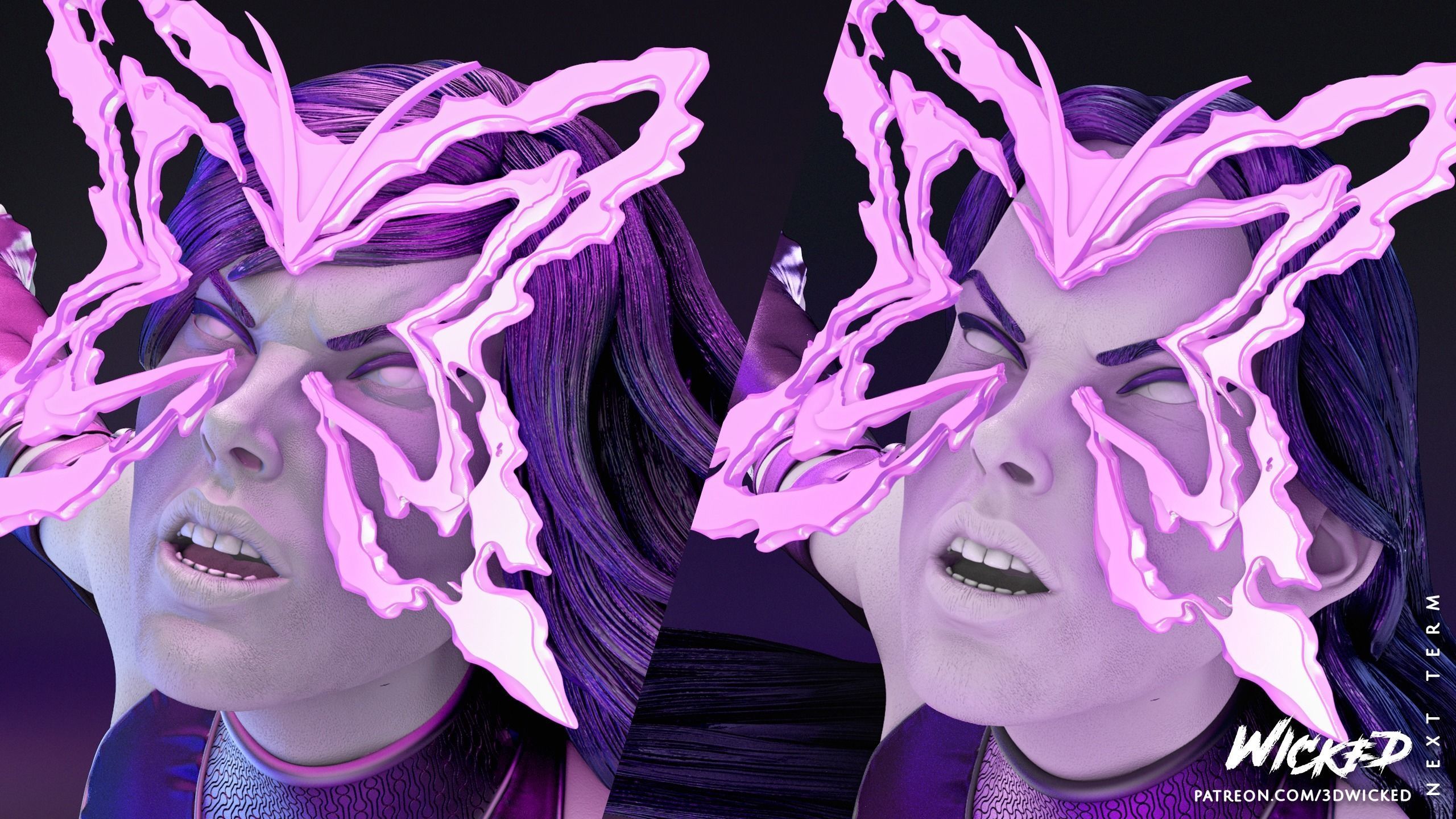 Wicked Marvel Psylocke Sculpture Tested for 3D printing 3D print model_50