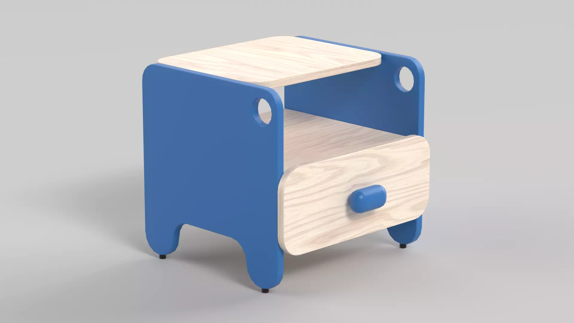 Table 9 Bed Side Table with Drawer Low-poly 3D model_0