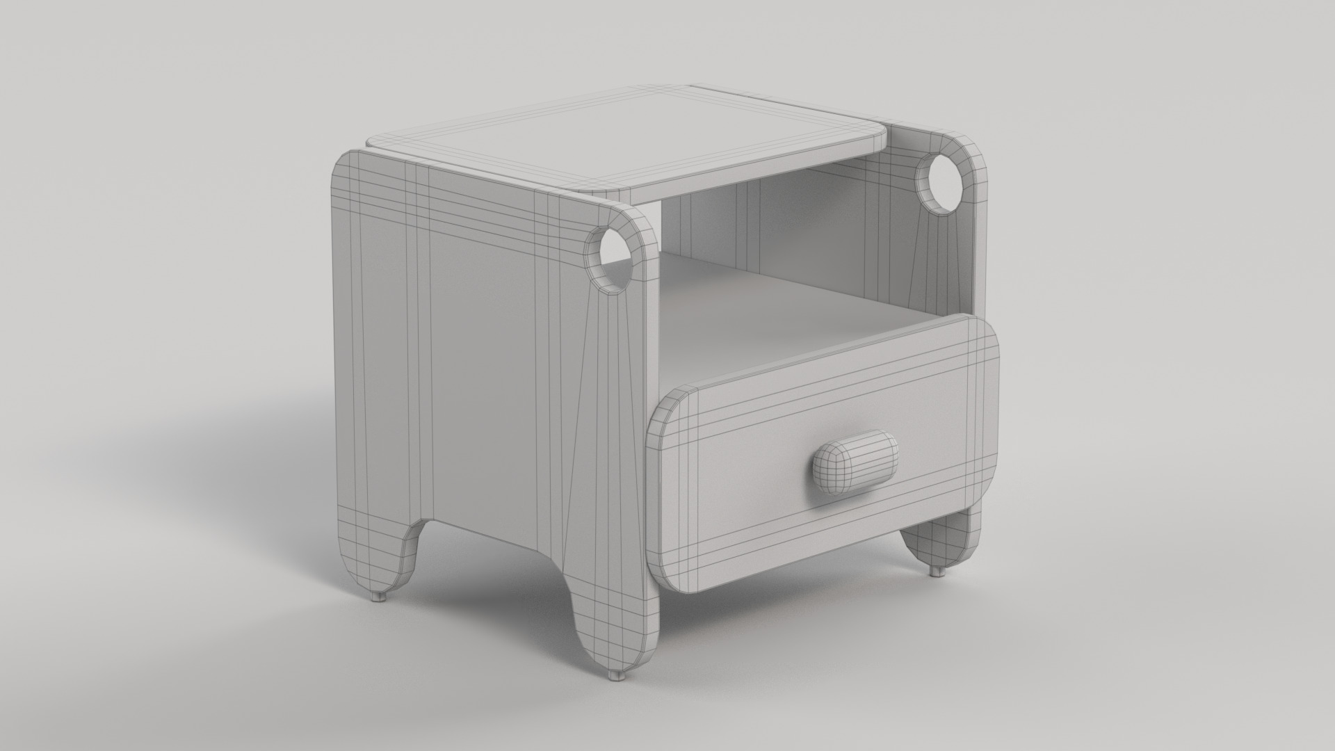 Table 9 Bed Side Table with Drawer Low-poly 3D model_7