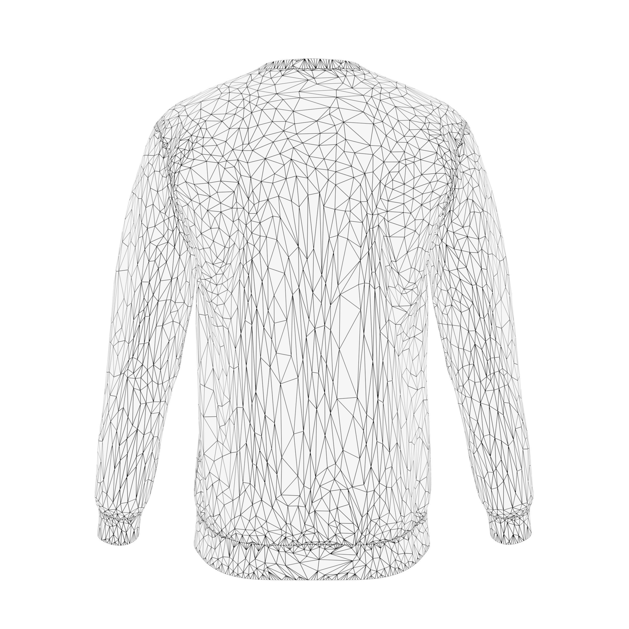 Men Regular Fit Fashion Sweatshirt Low-poly 3D model_13