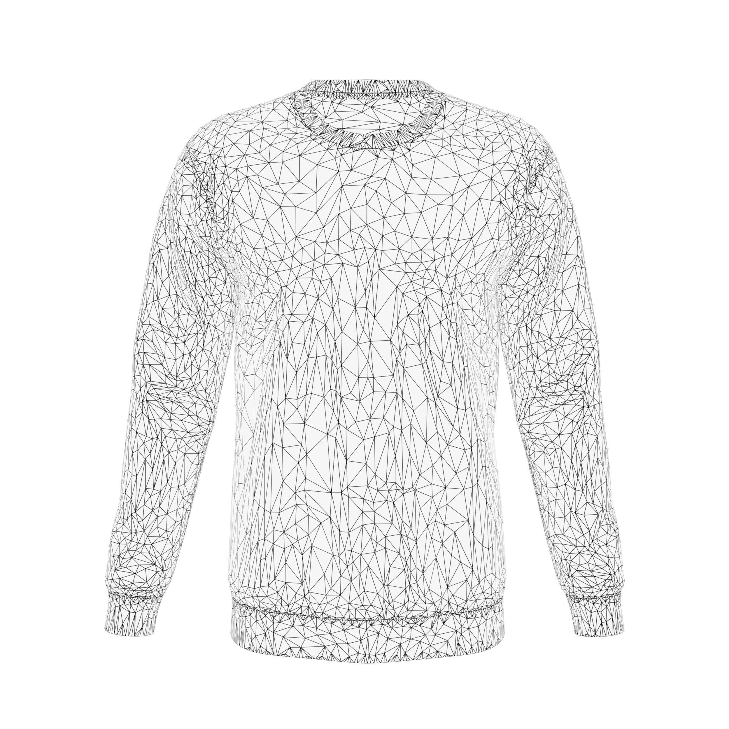 Men Regular Fit Fashion Sweatshirt Low-poly 3D model_11