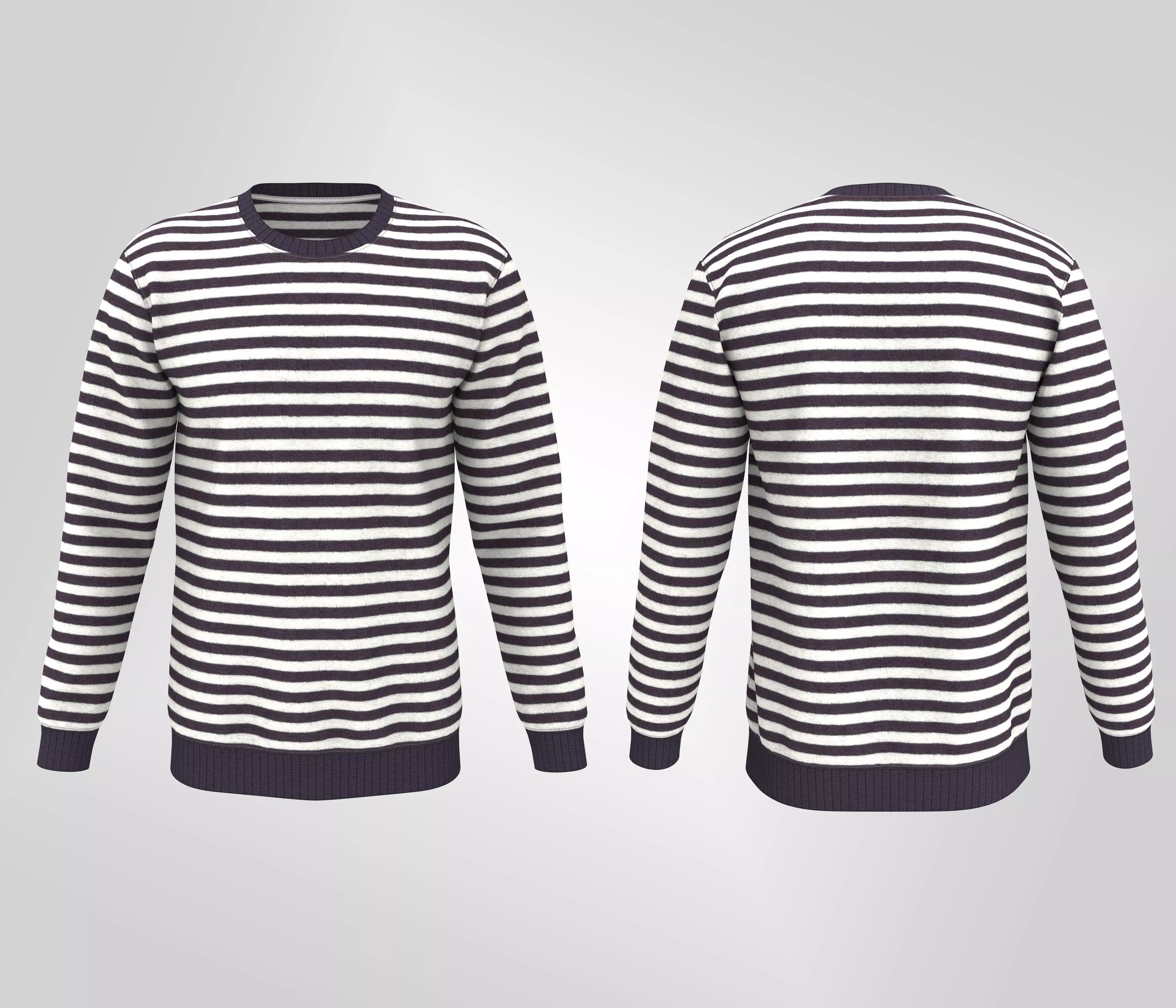 Men Regular Fit Fashion Sweatshirt Low-poly 3D model_0