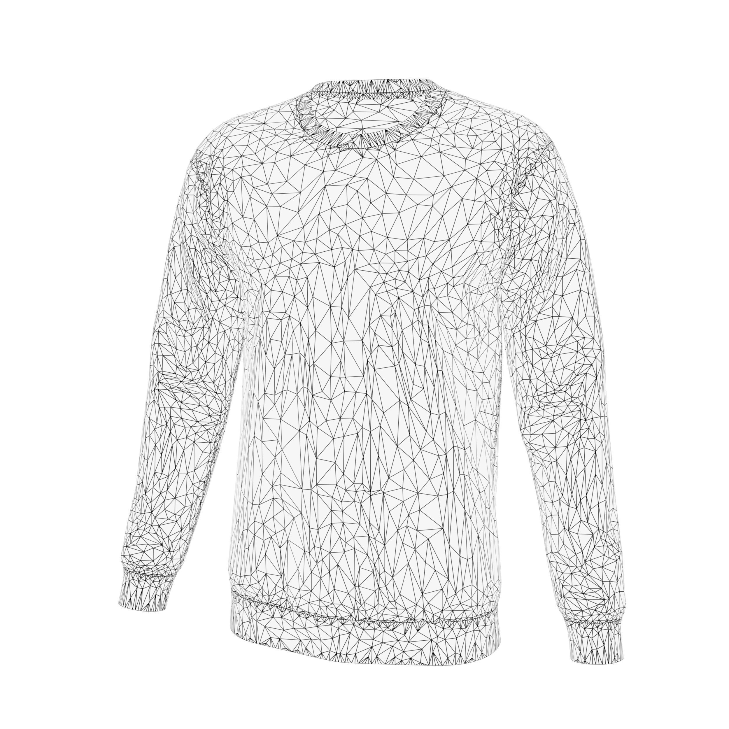 Men Regular Fit Fashion Sweatshirt Low-poly 3D model_12