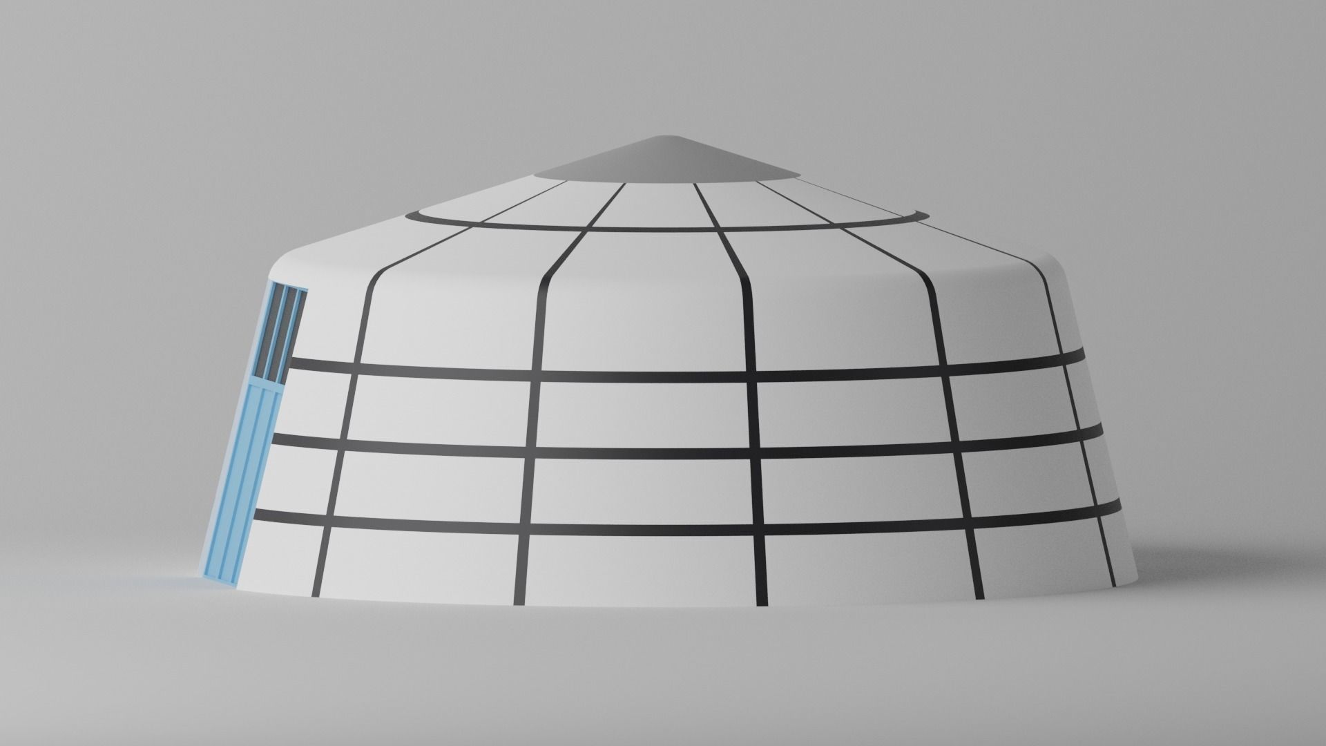 Cartoon Mongolian Yurt 2 3D model_3