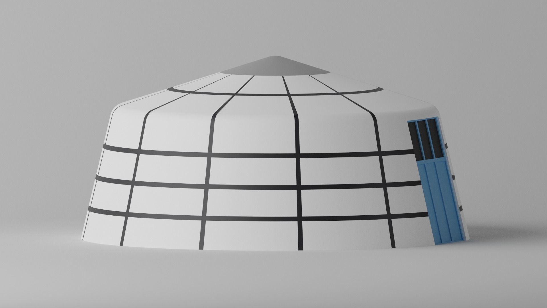 Cartoon Mongolian Yurt 2 3D model_6