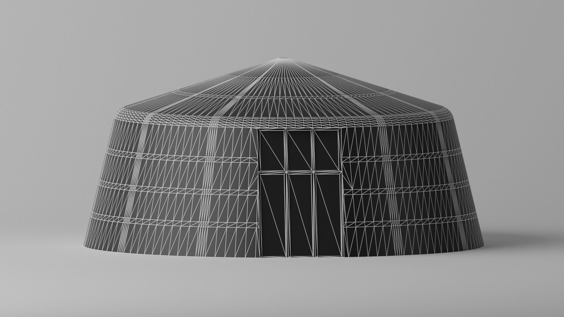 Cartoon Mongolian Yurt 2 3D model_8