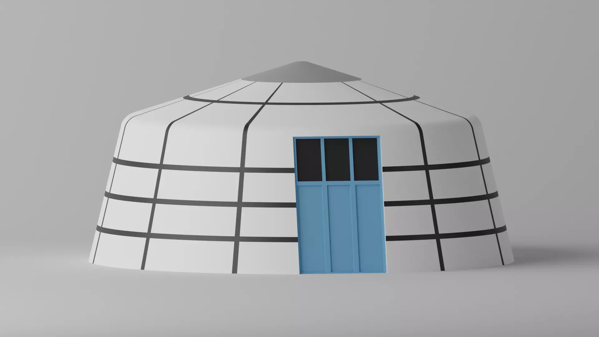 Cartoon Mongolian Yurt 2 3D model_0