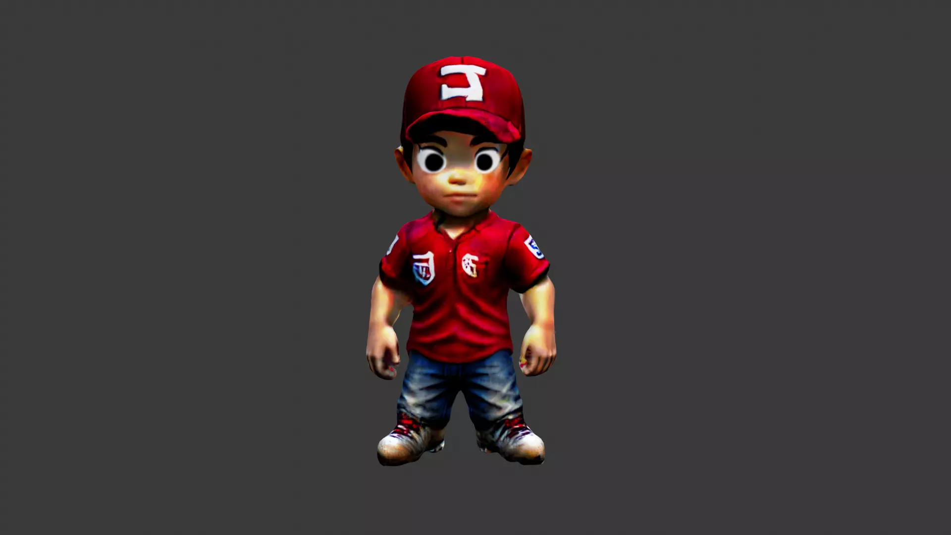 Boy Cartoon Character Low-poly 3D model_0
