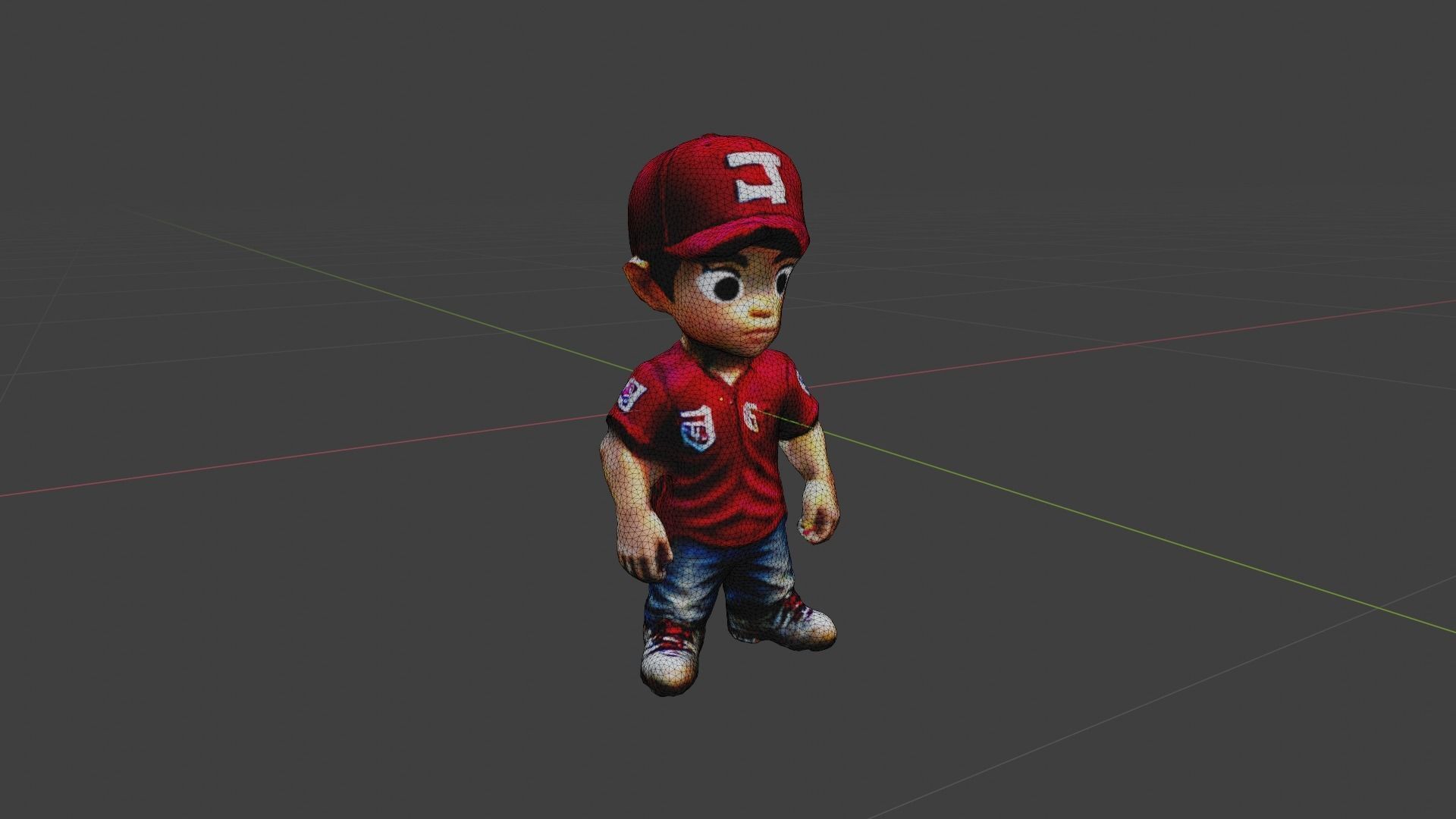 Boy Cartoon Character Low-poly 3D model_7