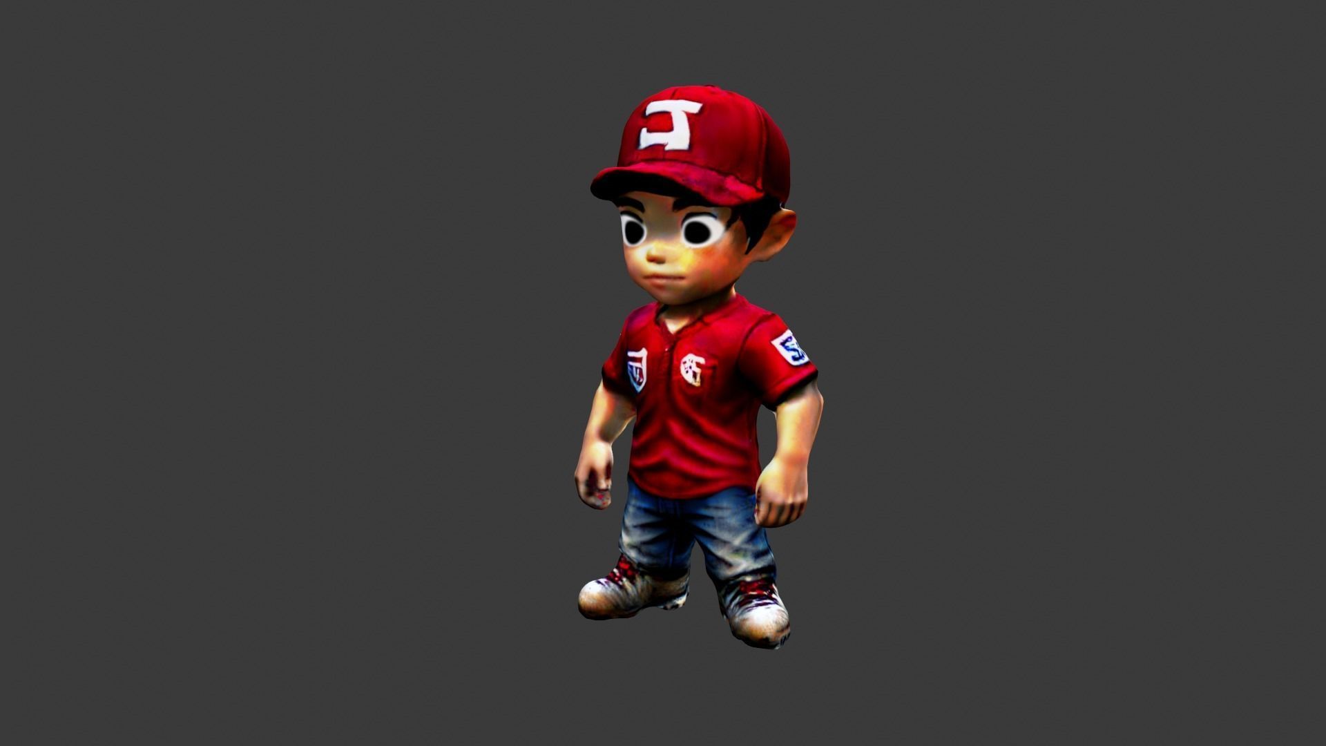 Boy Cartoon Character Low-poly 3D model_3