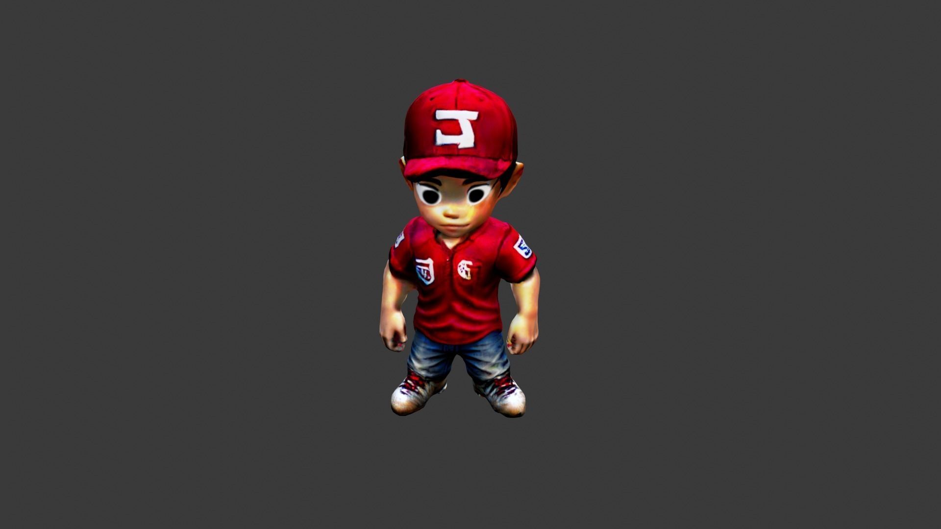 Boy Cartoon Character Low-poly 3D model_5