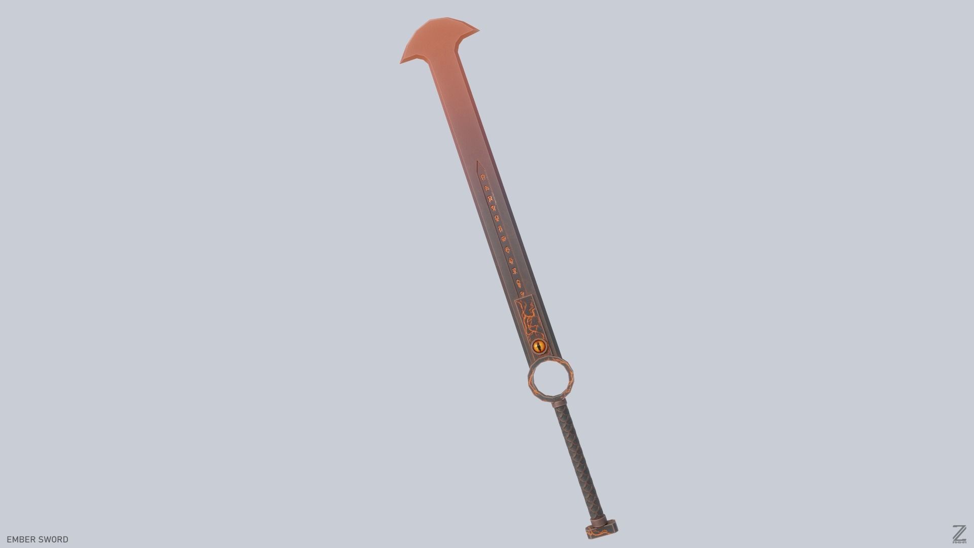 Ember sword Low-poly 3D model_7