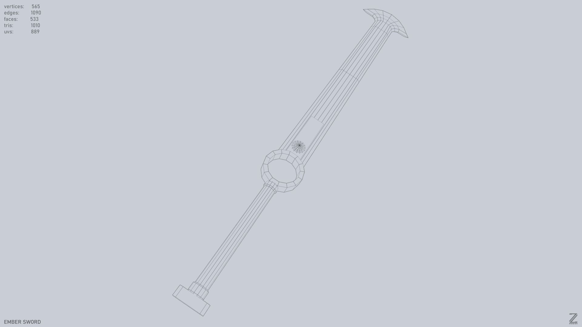 Ember sword Low-poly 3D model_14